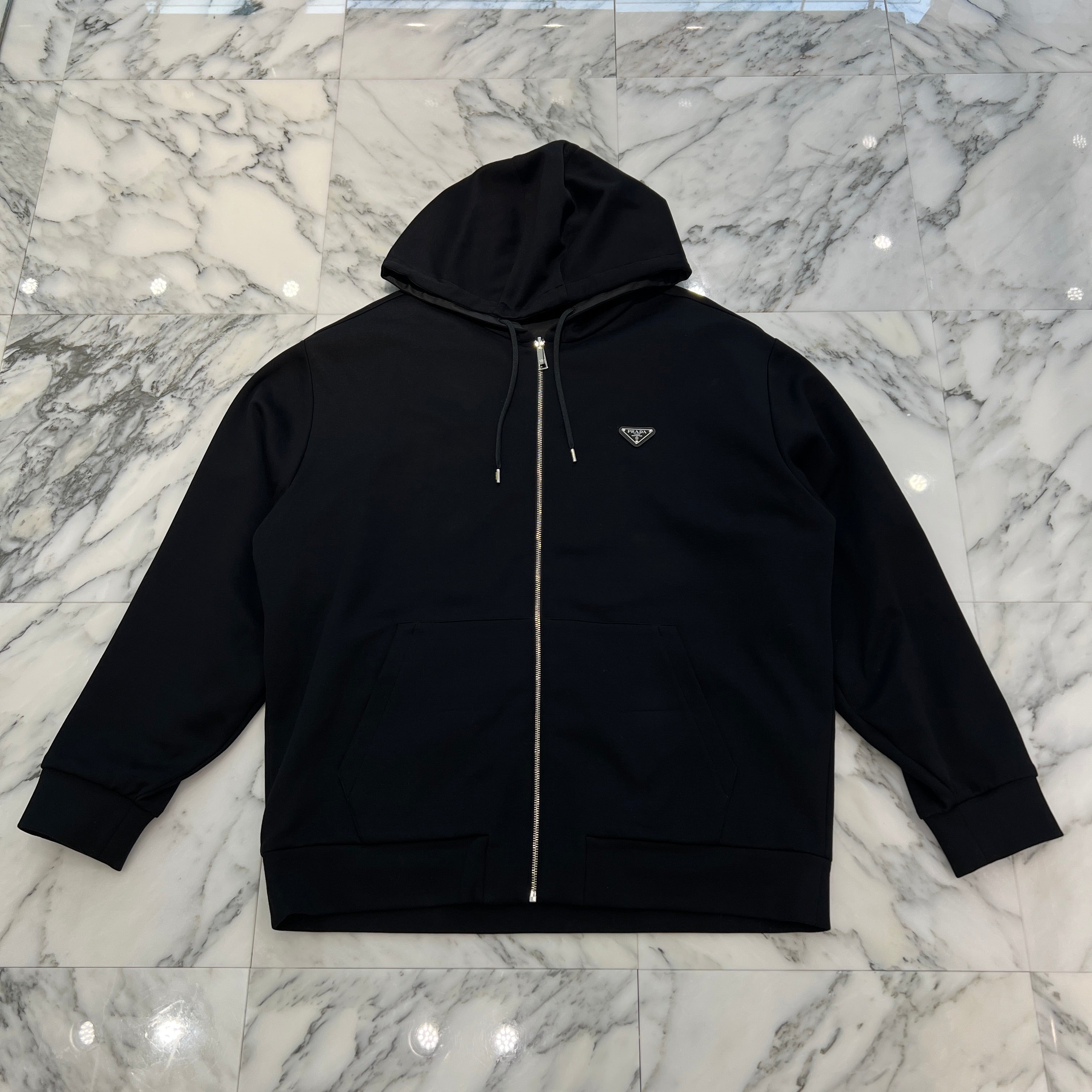 PRADA 2024SS Reversible Cotton Fleece And Nylon Hoodie Jacket UJL41B S0000 11JE Size XXXL プラダ リバーシブル コットンフリース ナイロン フーディー ジャケット サイズXXXL