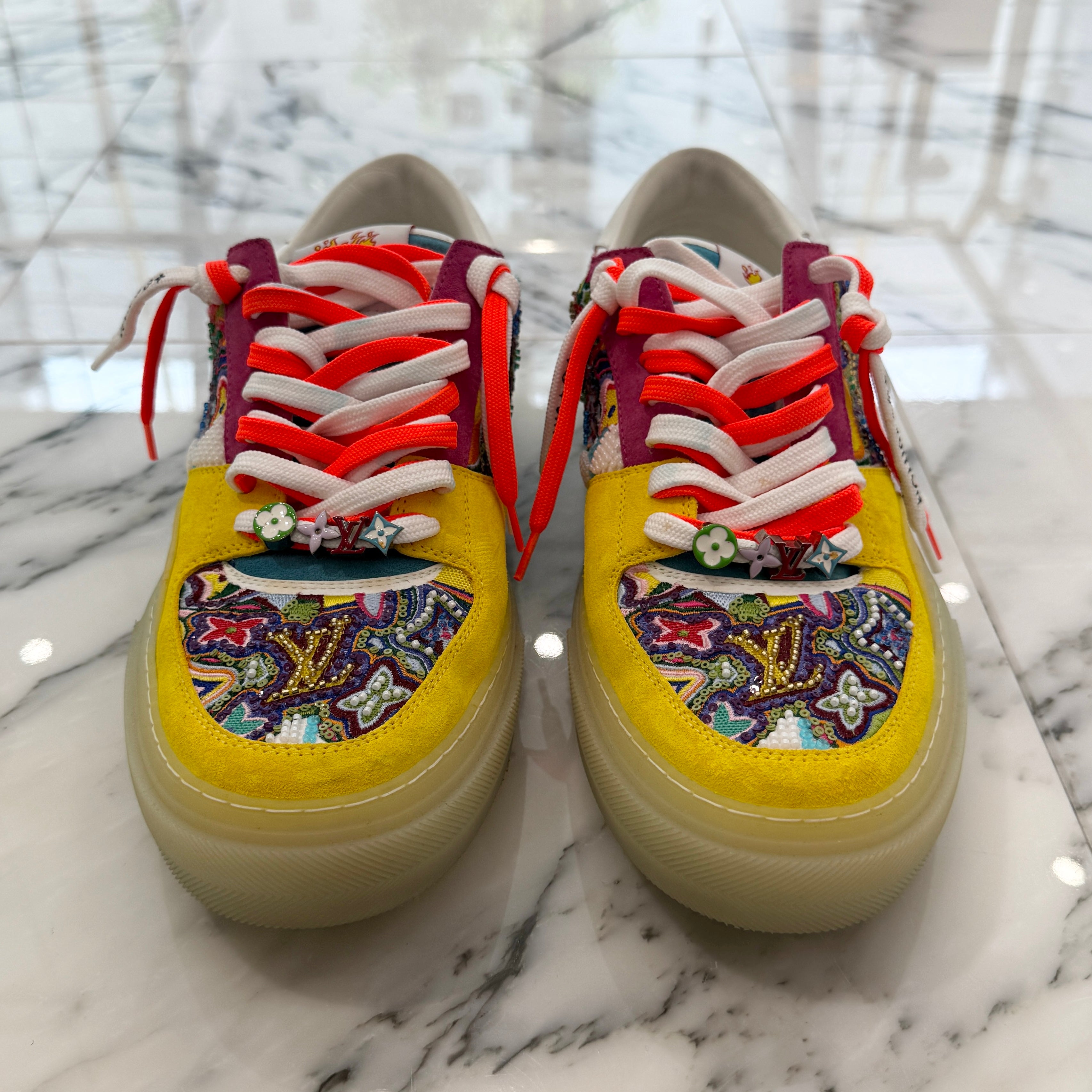 LOUIS VUITTON 2021AW LV Ollie Yellow Beads Sneakers 1A8Q49 Size 9 1/2 ルイヴィトン LVオリ イエロービーズ スニーカー サイズ9 1/2