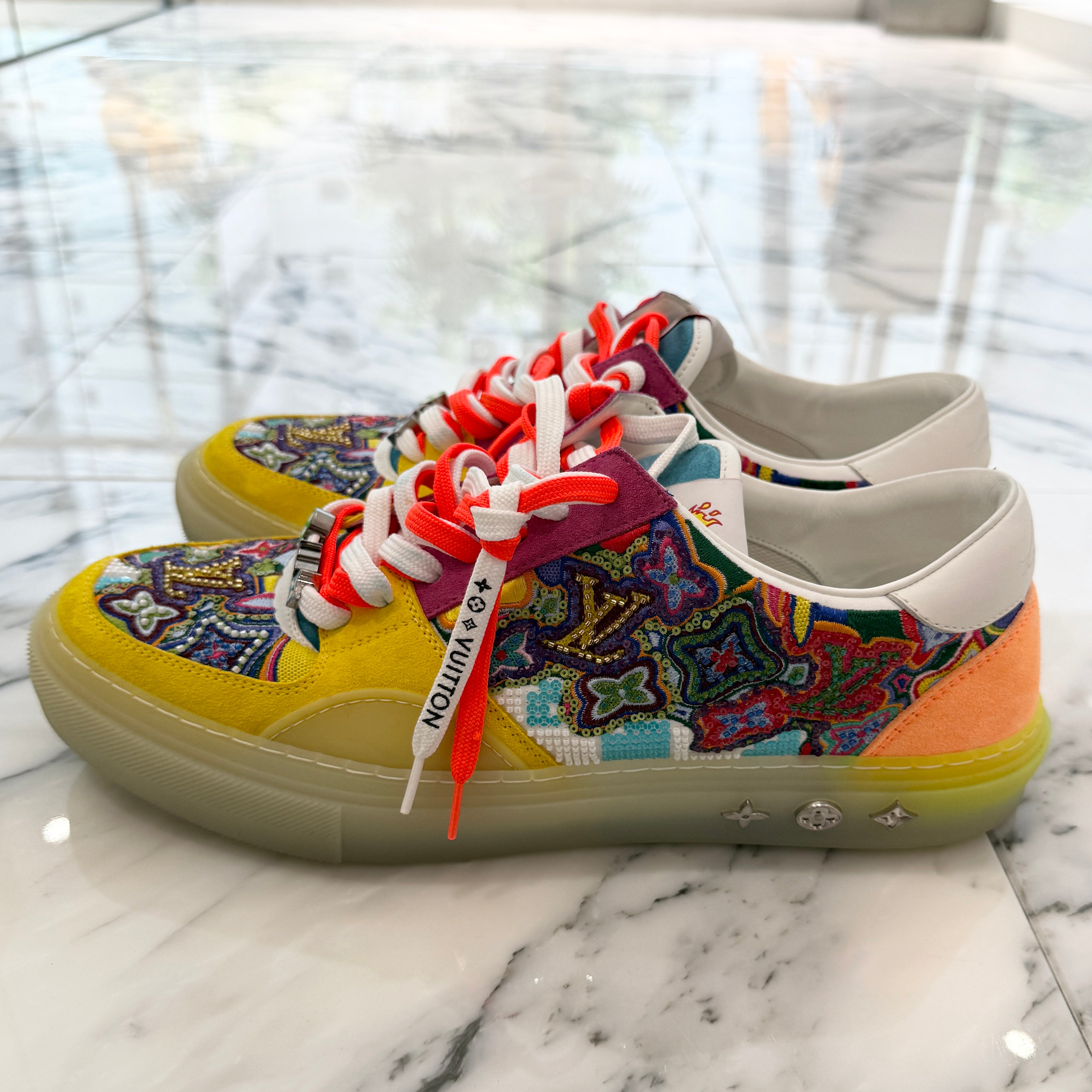 LOUIS VUITTON 2021AW LV Ollie Yellow Beads Sneakers 1A8Q49 Size 9 1/2 ルイヴィトン LVオリ イエロービーズ スニーカー サイズ9 1/2