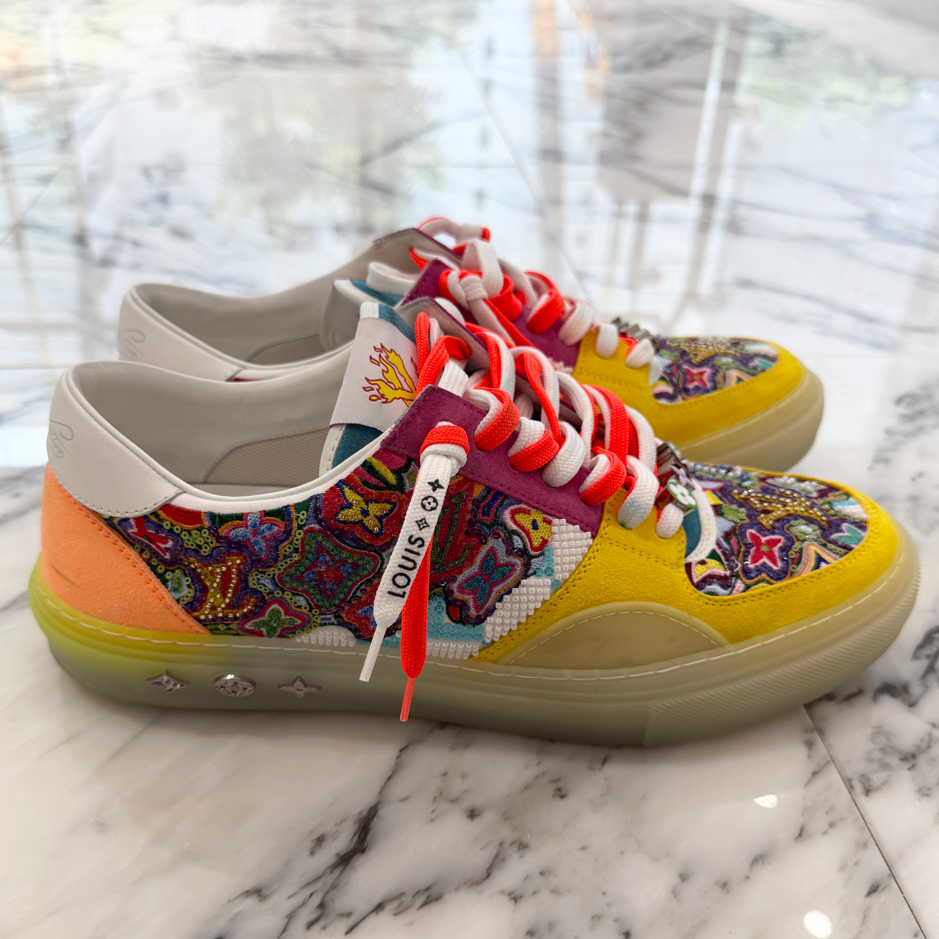 LOUIS VUITTON 2021AW LV Ollie Yellow Beads Sneakers 1A8Q49 Size 9 1/2 ルイヴィトン LVオリ イエロービーズ スニーカー サイズ9 1/2