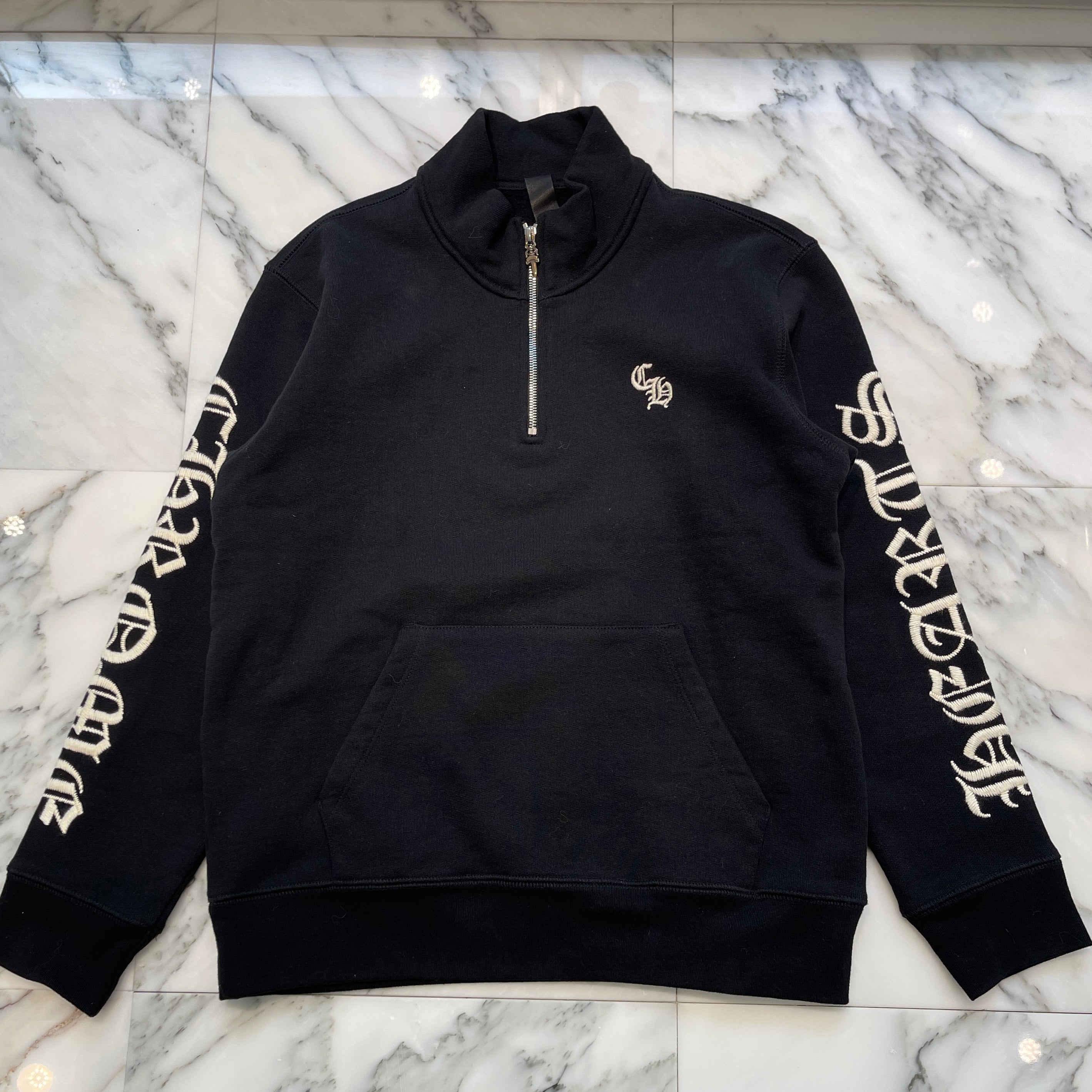 CHROME HEARTS Y NOT SLO RIDE Half Zip Sweat Shirt Size S クロムハーツ ワイノット スローライド ハーフジップ スウェットシャツ サイズS
