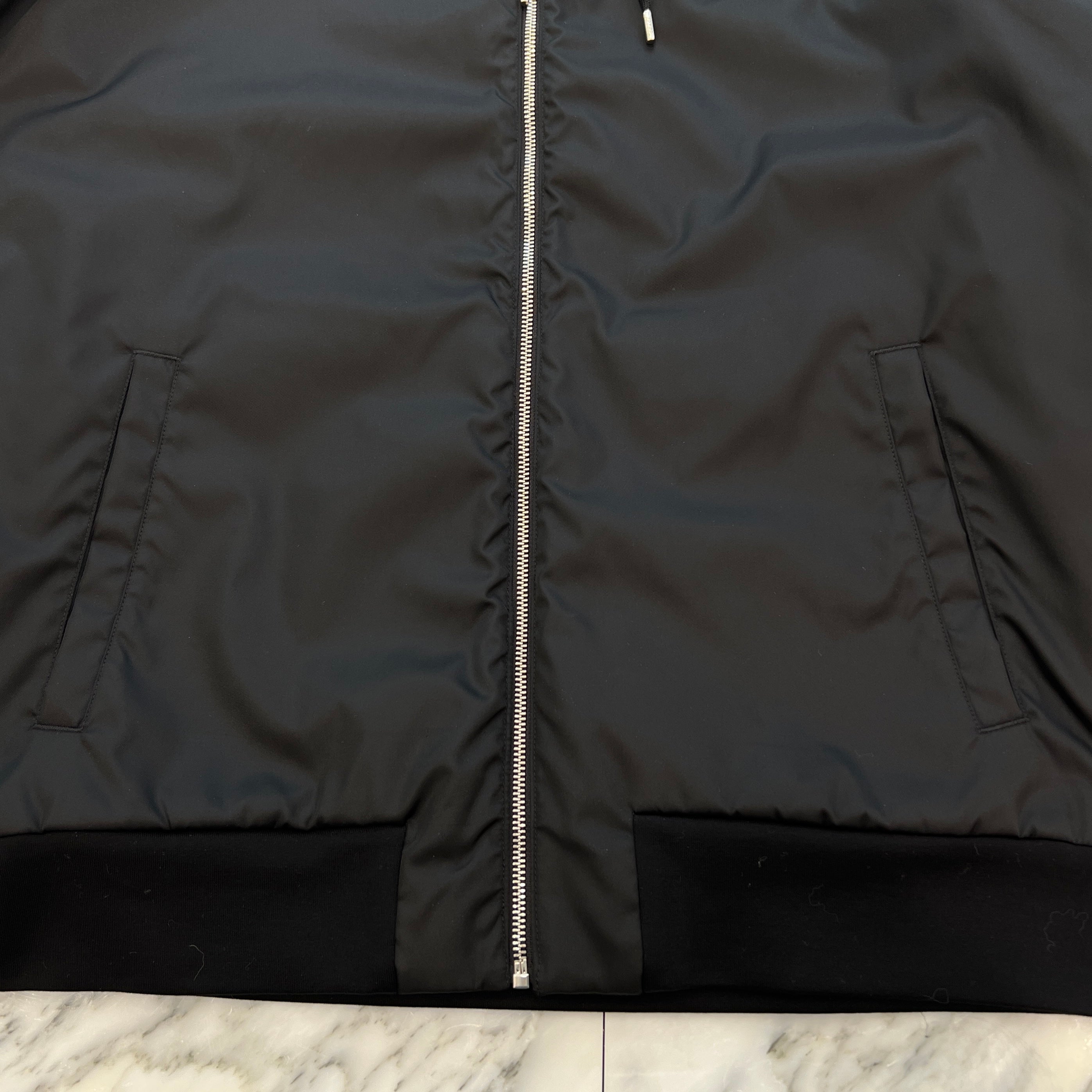 PRADA 2024SS Reversible Cotton Fleece And Nylon Hoodie Jacket UJL41B S0000 11JE Size XXXL プラダ リバーシブル コットンフリース ナイロン フーディー ジャケット サイズXXXL