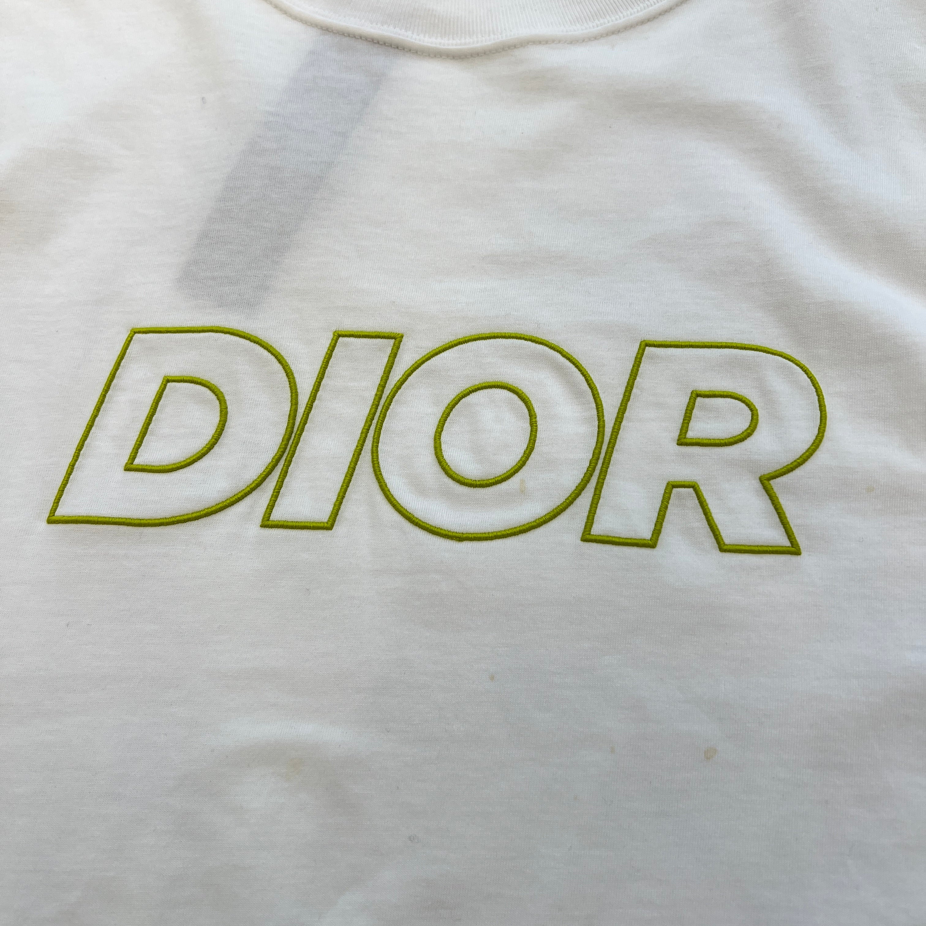 DIOR 2023AW Neon Logo Embroidered Over Sized Tee 393J696E0847 Size XS ディオール ネオンロゴ刺繍 オーバーサイズ Tシャツ サイズXS