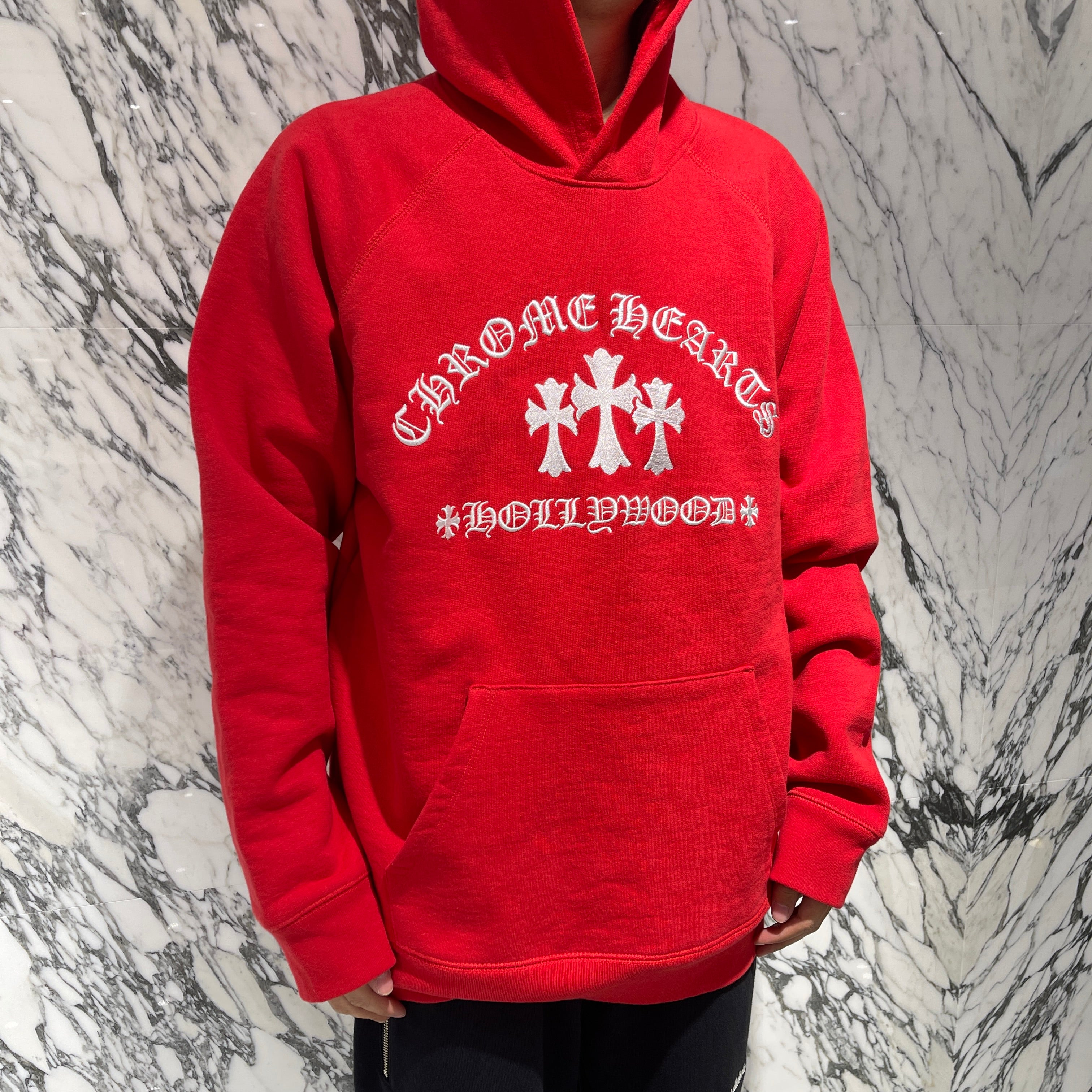 CHROME HEARTS King Taco 3 Cemetery Cross Embroidery Pullover Hoodie Size XL