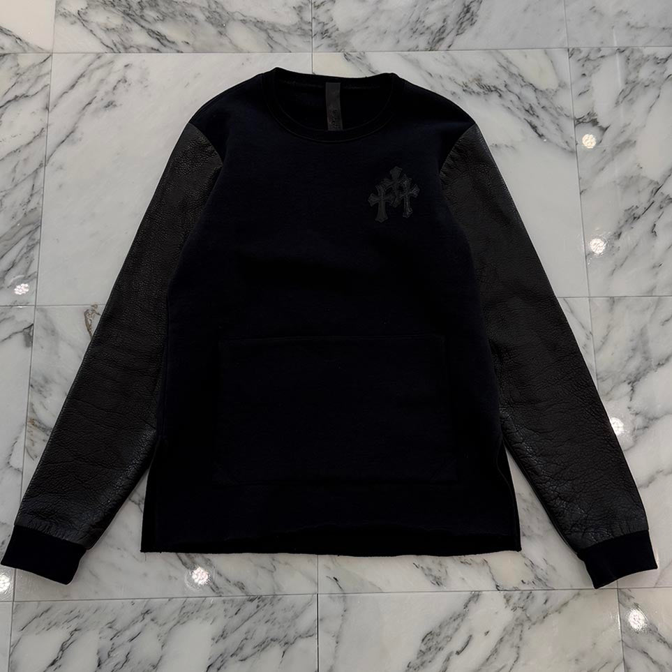 CHROME HEARTS Y NOT Cemetery Cross Leather Patch Arm Leather Sweat
