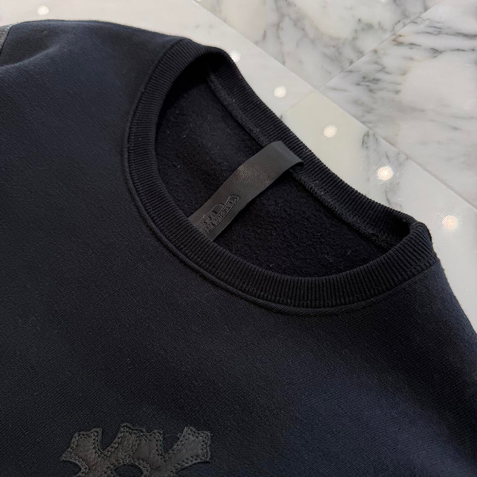 CHROME HEARTS Y NOT Cemetery Cross Leather Patch Arm Leather Sweat