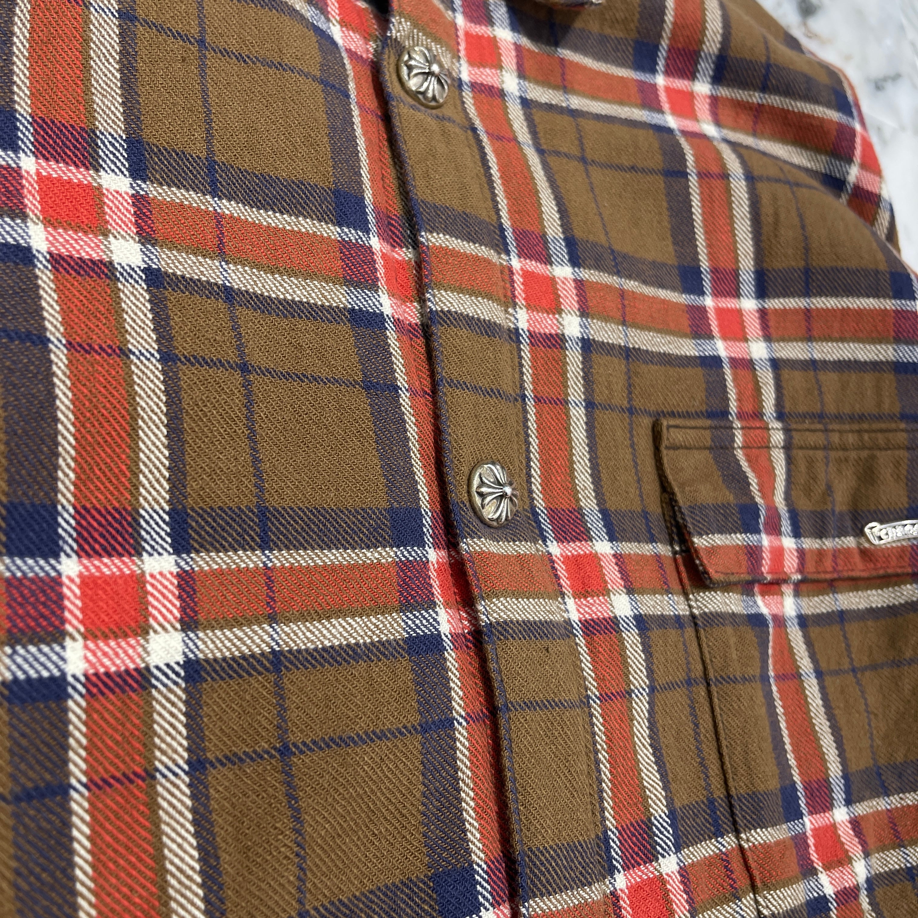 CHROME HEARTS Y NOT WORK DOG Flannel Check Shirt Jacket Size XL クロムハーツ ワイノット ワークドッグ フランネル チェック シャツジャケット サイズXL