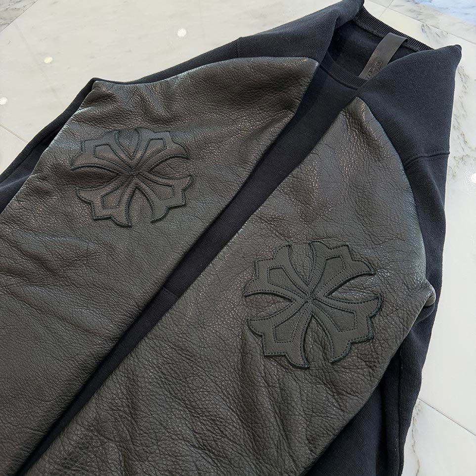 CHROME HEARTS Y NOT Cemetery Cross Leather Patch Arm Leather Sweat