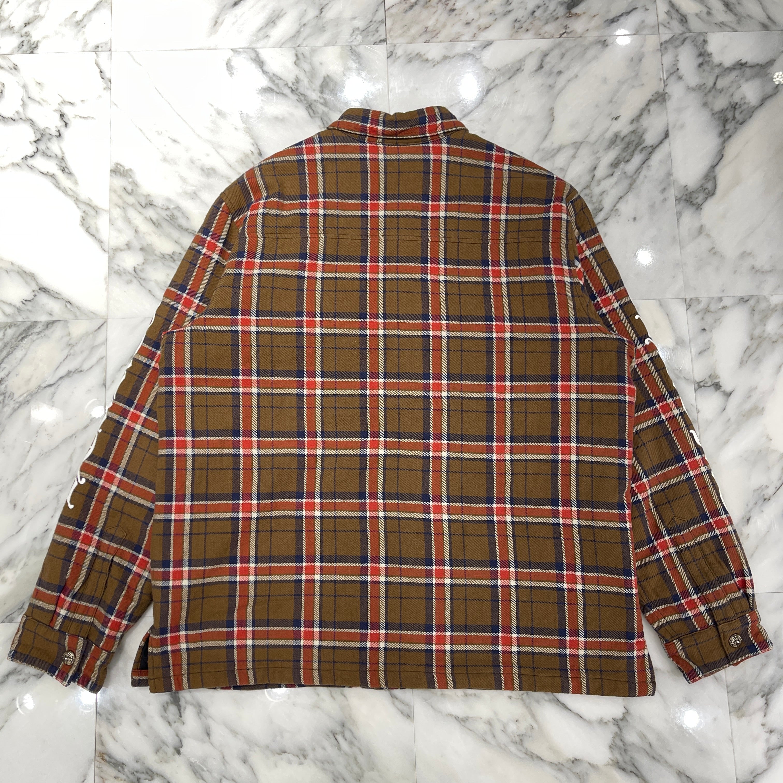 CHROME HEARTS Y NOT WORK DOG Flannel Check Shirt Jacket Size XL クロムハーツ ワイノット ワークドッグ フランネル チェック シャツジャケット サイズXL