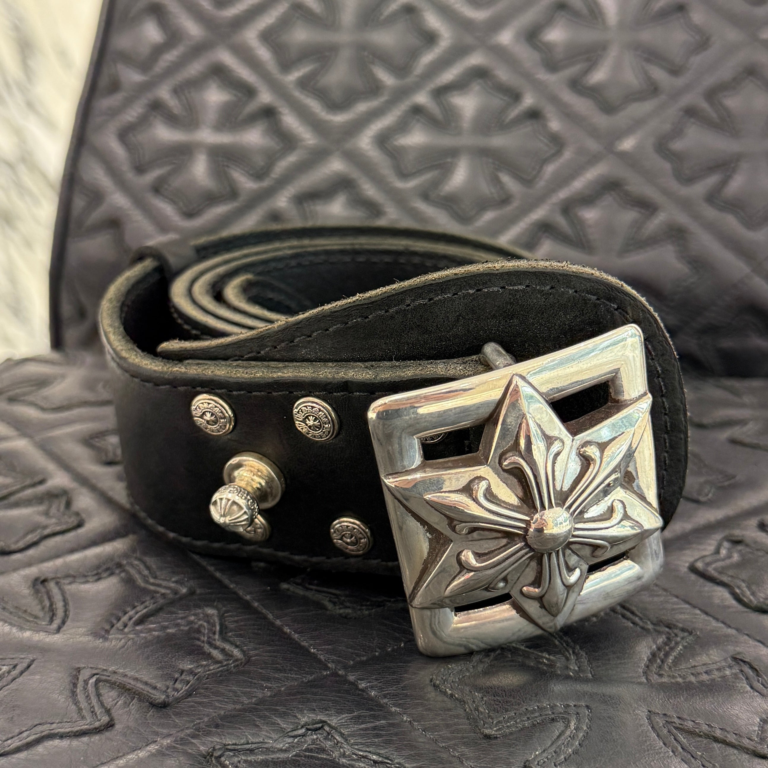 CHROME HEARTS Large Strap Star Buckle Belt Size 32 クロムハーツ ラージストラップ スターバックル ベルト サイズ32