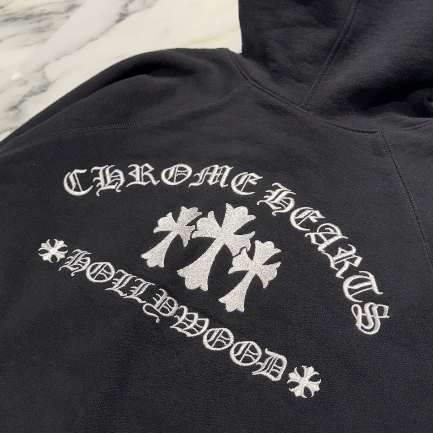 CHROME HEARTS Ynot King Taco 3 Cemetery Cross Embroidery Zip Up Hoodie Size L クロムハーツ ワイノット キングタコ 3セメタリークロス刺繍 ジップアップフーディー サイズL