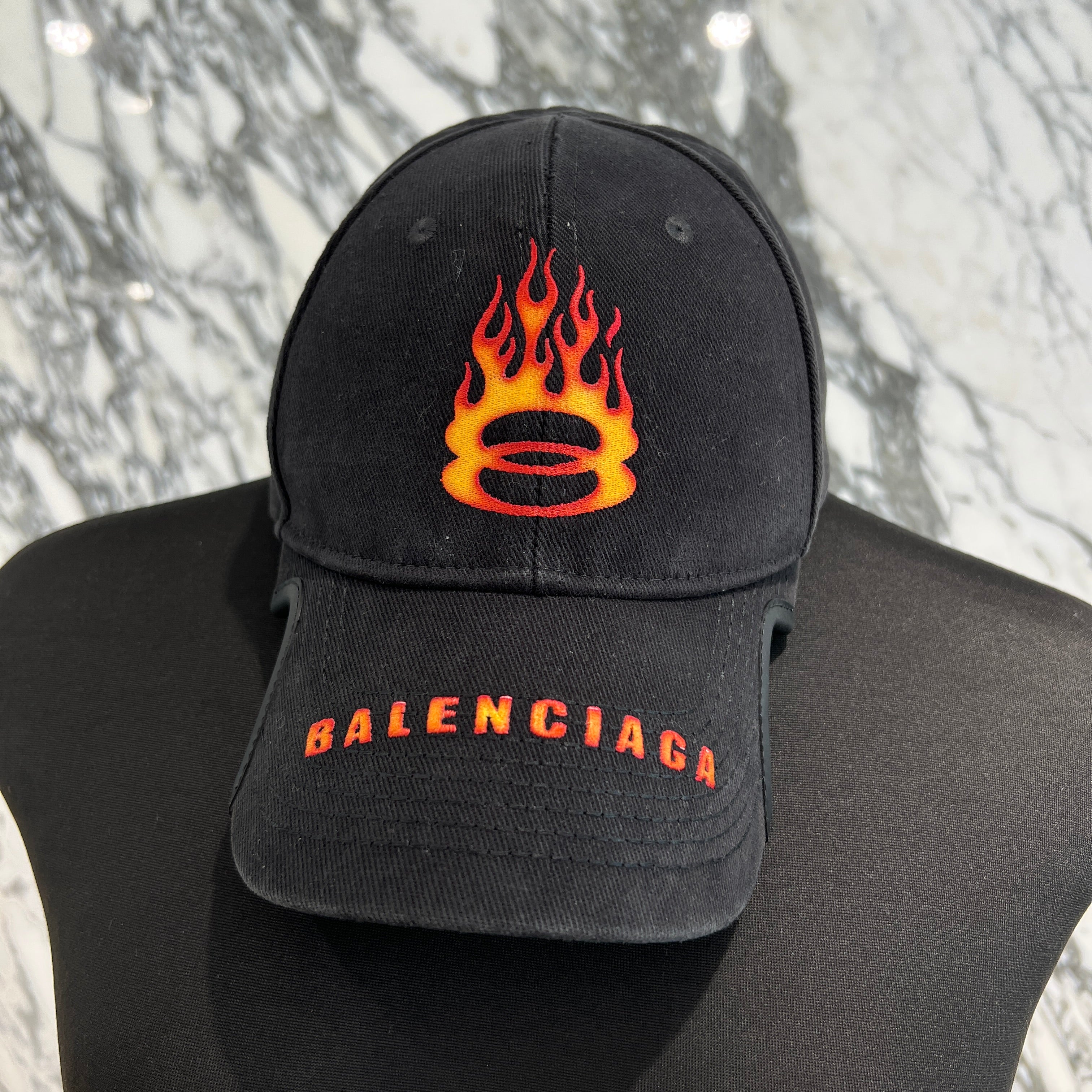 BALENCIAGA 2024SS Burning Unity Embroidery Logo Cap 794892 410B2 Size L(59cm) バレンシアガ バーニング ユニティー エンブロイダリーロゴキャップ サイズL(59cm)