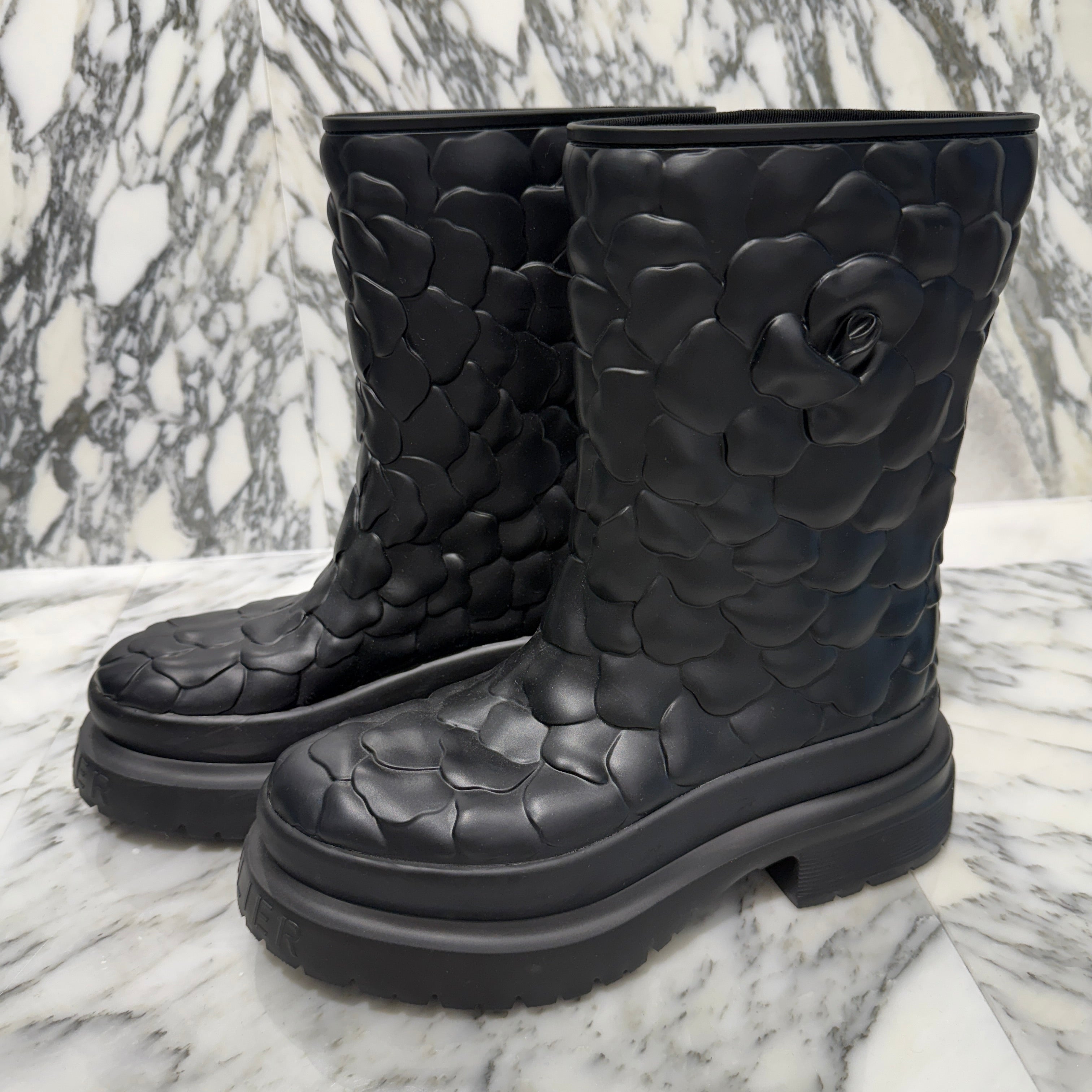 VALENTINO 2021AW 03 Rose Edition "Atelier" Rubber Boots Size 40（27cm） ヴァレンティノ 03 ローズ エディション "アトリエ" ラバーブーツ サイズ40（27cm）