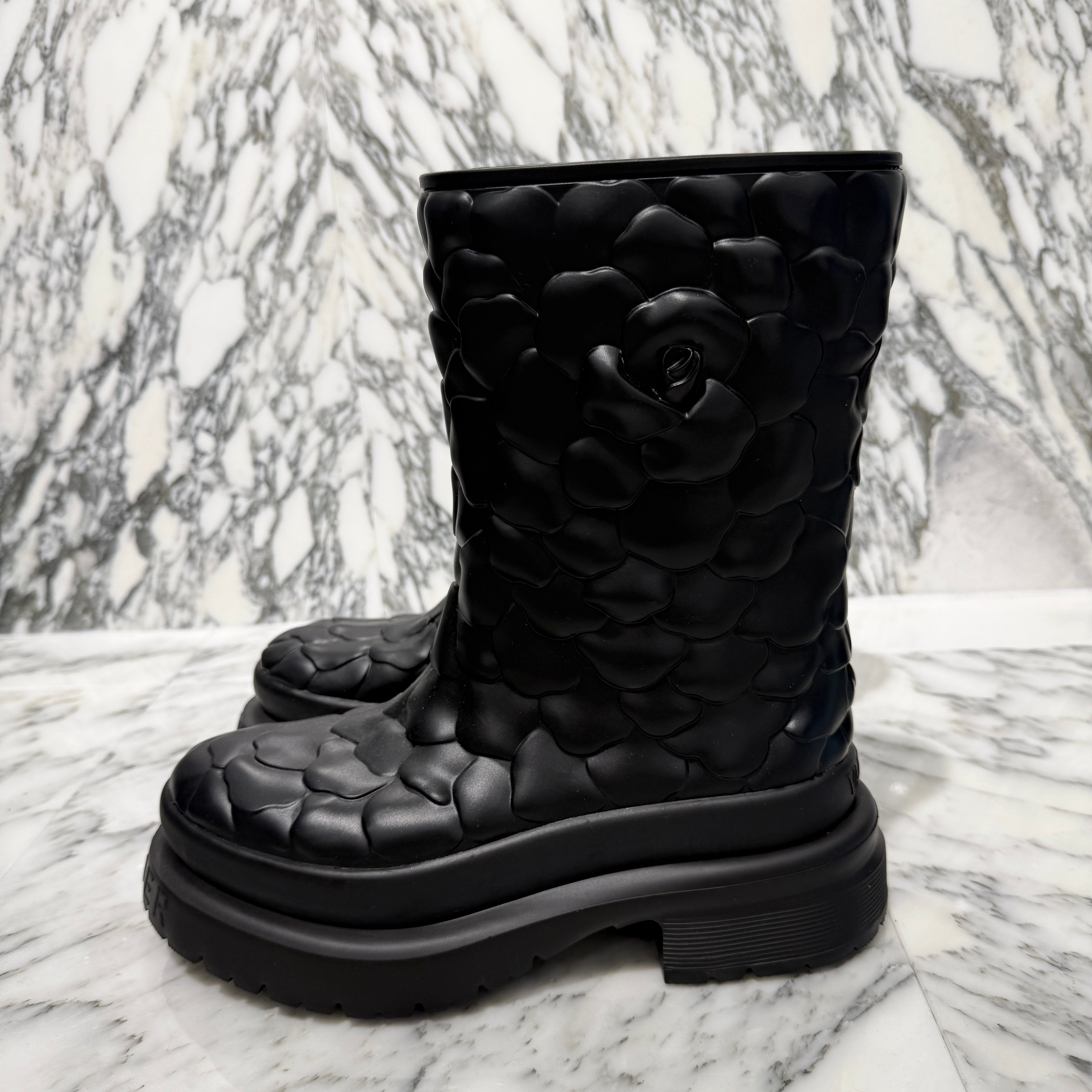 VALENTINO 2021AW 03 Rose Edition "Atelier" Rubber Boots Size 40（27cm） ヴァレンティノ 03 ローズ エディション "アトリエ" ラバーブーツ サイズ40（27cm）