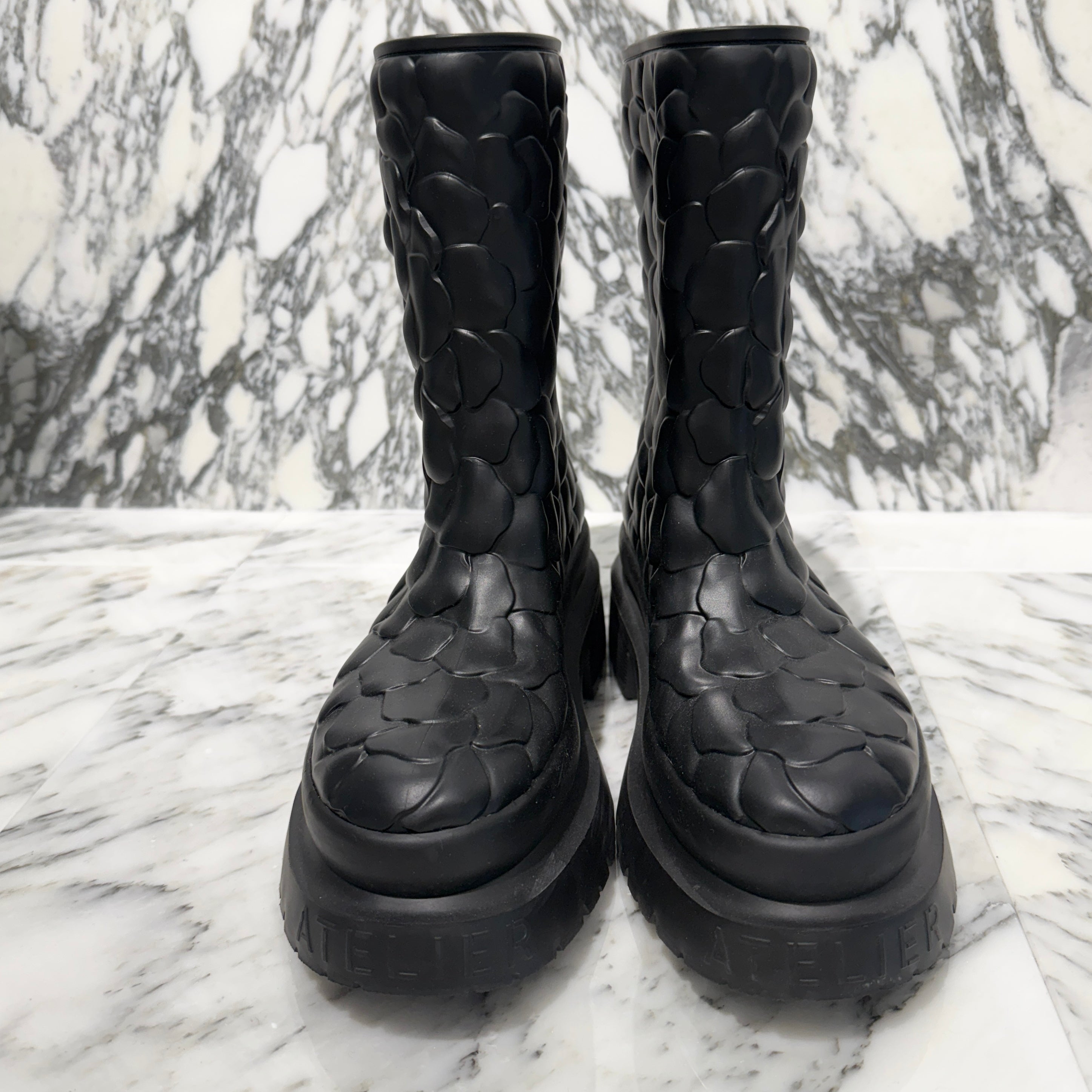 VALENTINO 2021AW 03 Rose Edition "Atelier" Rubber Boots Size 40（27cm） ヴァレンティノ 03 ローズ エディション "アトリエ" ラバーブーツ サイズ40（27cm）