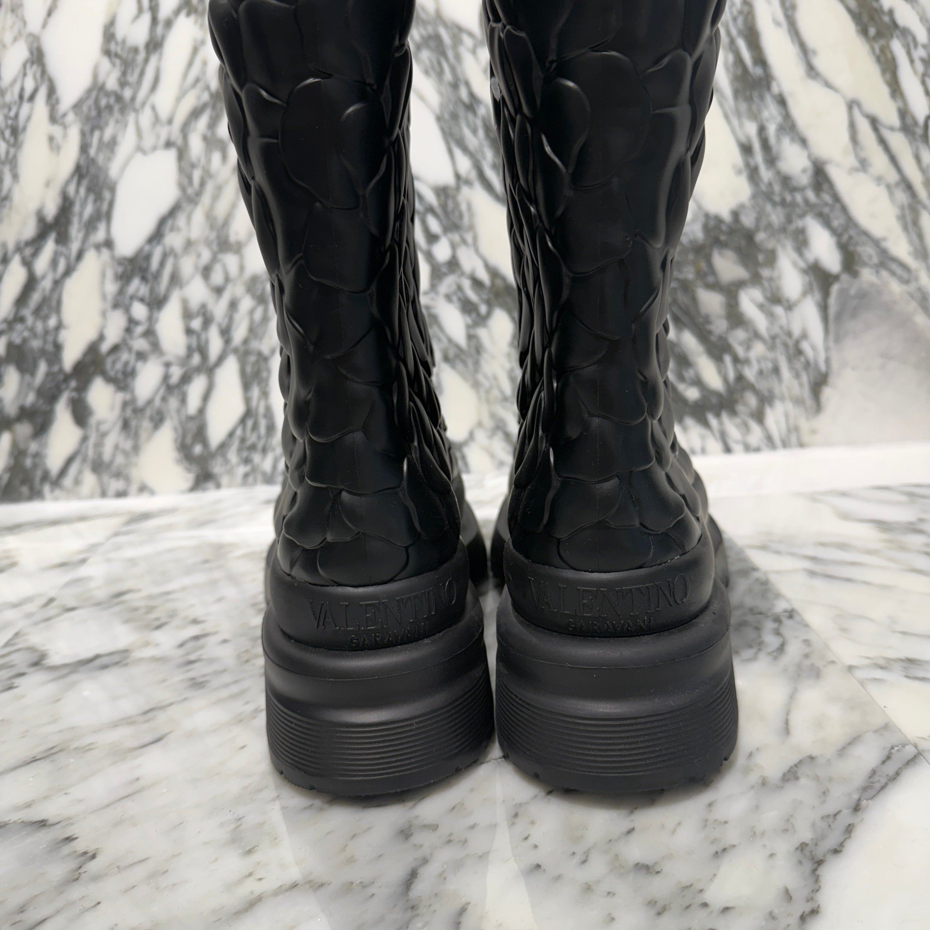 VALENTINO 2021AW 03 Rose Edition "Atelier" Rubber Boots Size 40（27cm） ヴァレンティノ 03 ローズ エディション "アトリエ" ラバーブーツ サイズ40（27cm）