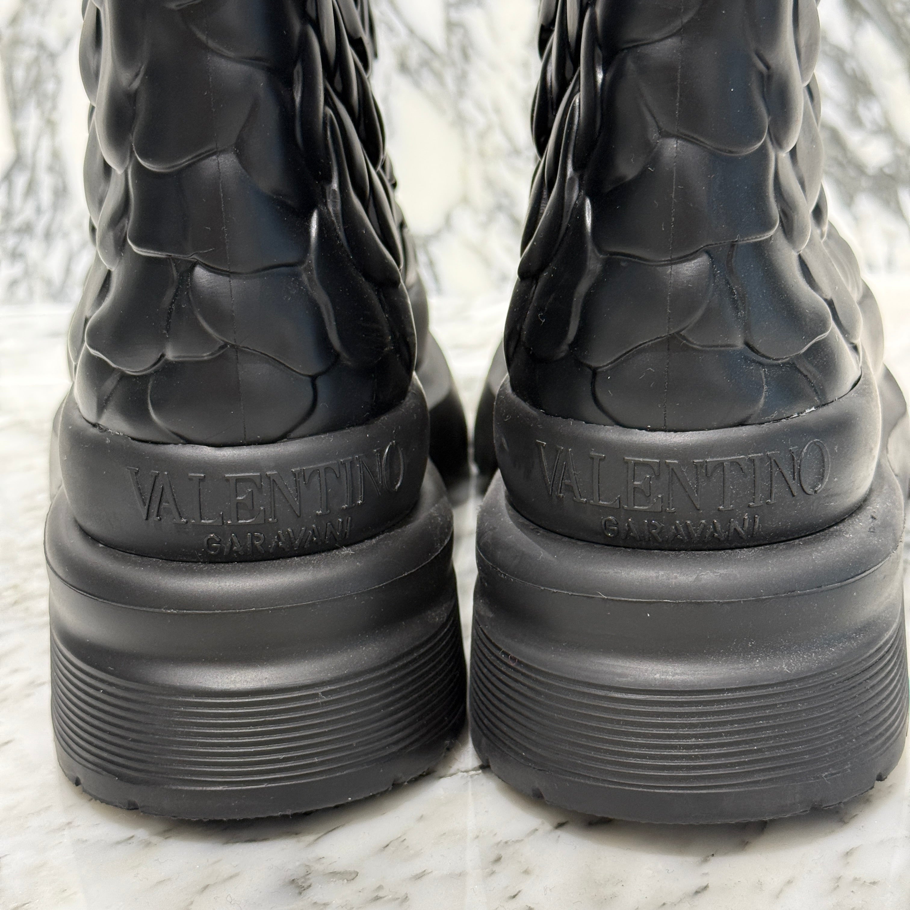 VALENTINO 2021AW 03 Rose Edition "Atelier" Rubber Boots Size 40（27cm） ヴァレンティノ 03 ローズ エディション "アトリエ" ラバーブーツ サイズ40（27cm）