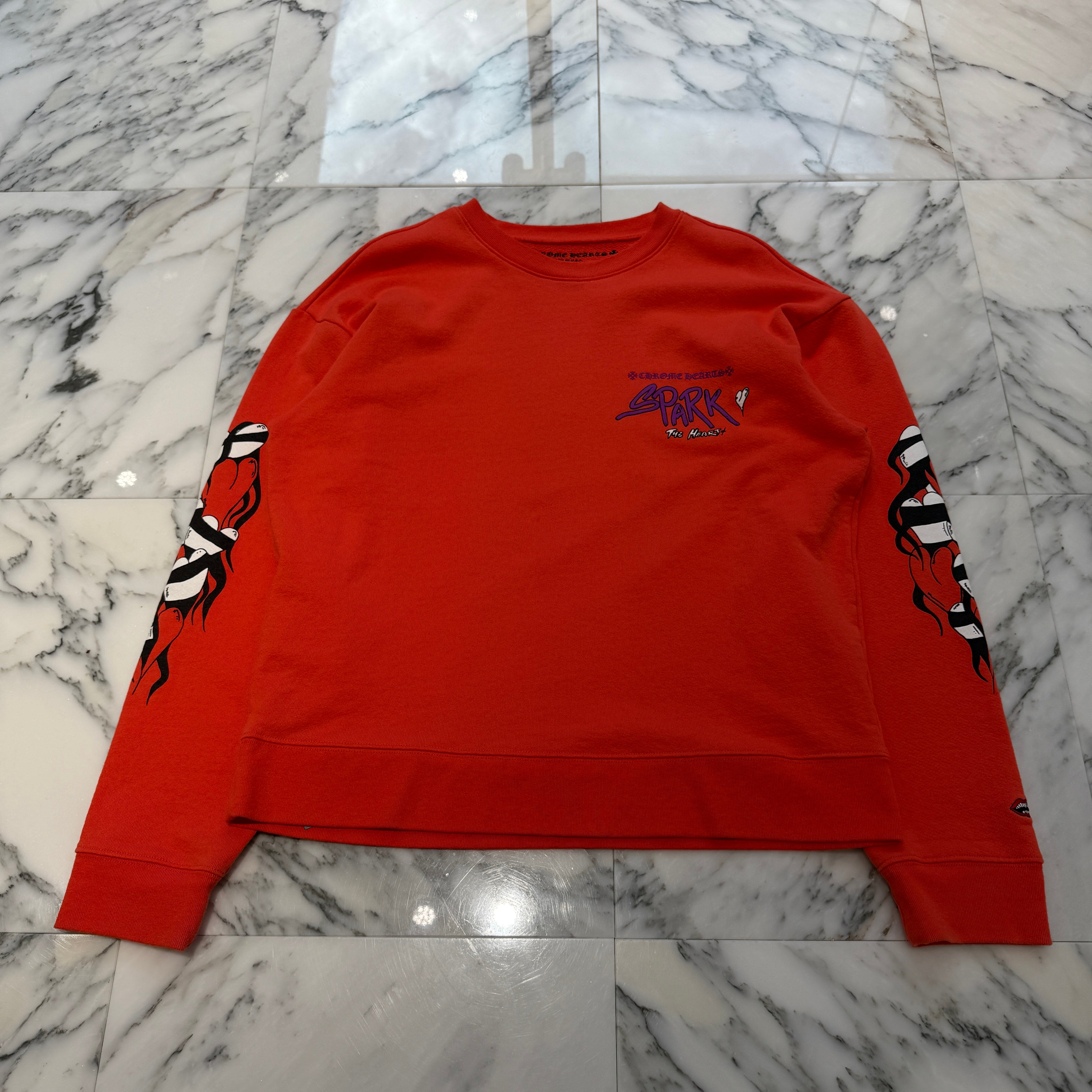 CHROME HEARTS × MATTY BOY 2023SS Sadistic Lipstick Sweatshirt Size L クロムハーツ × マッティボーイ サディスティックリップスティック クルーネックスウェットシャツ サイズL