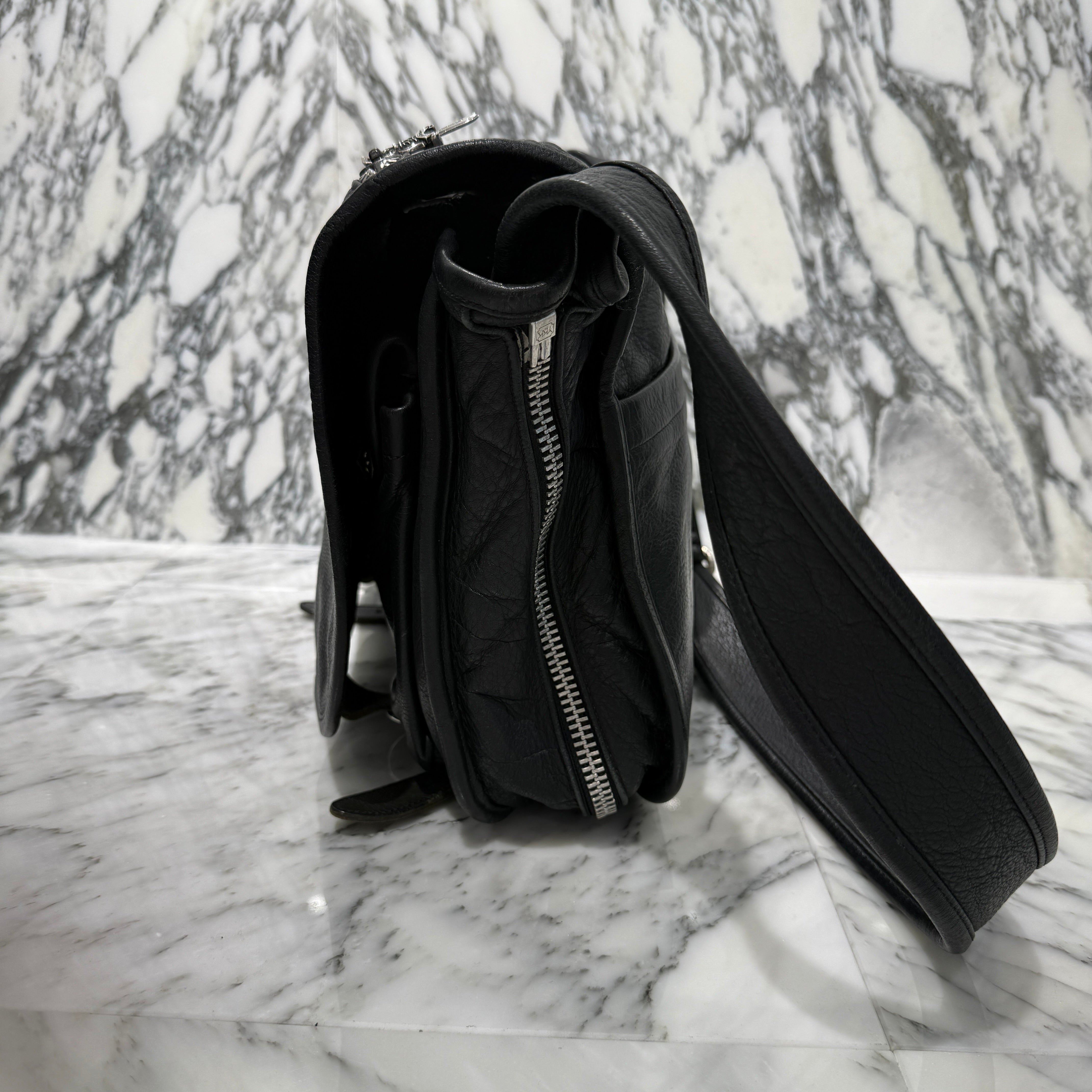 CHROME HEARTS Gunslinger Messenger Leather Shoulder Bag クロムハーツ ガンスリンガー メッセンジャー レザー ショルダーバッグ