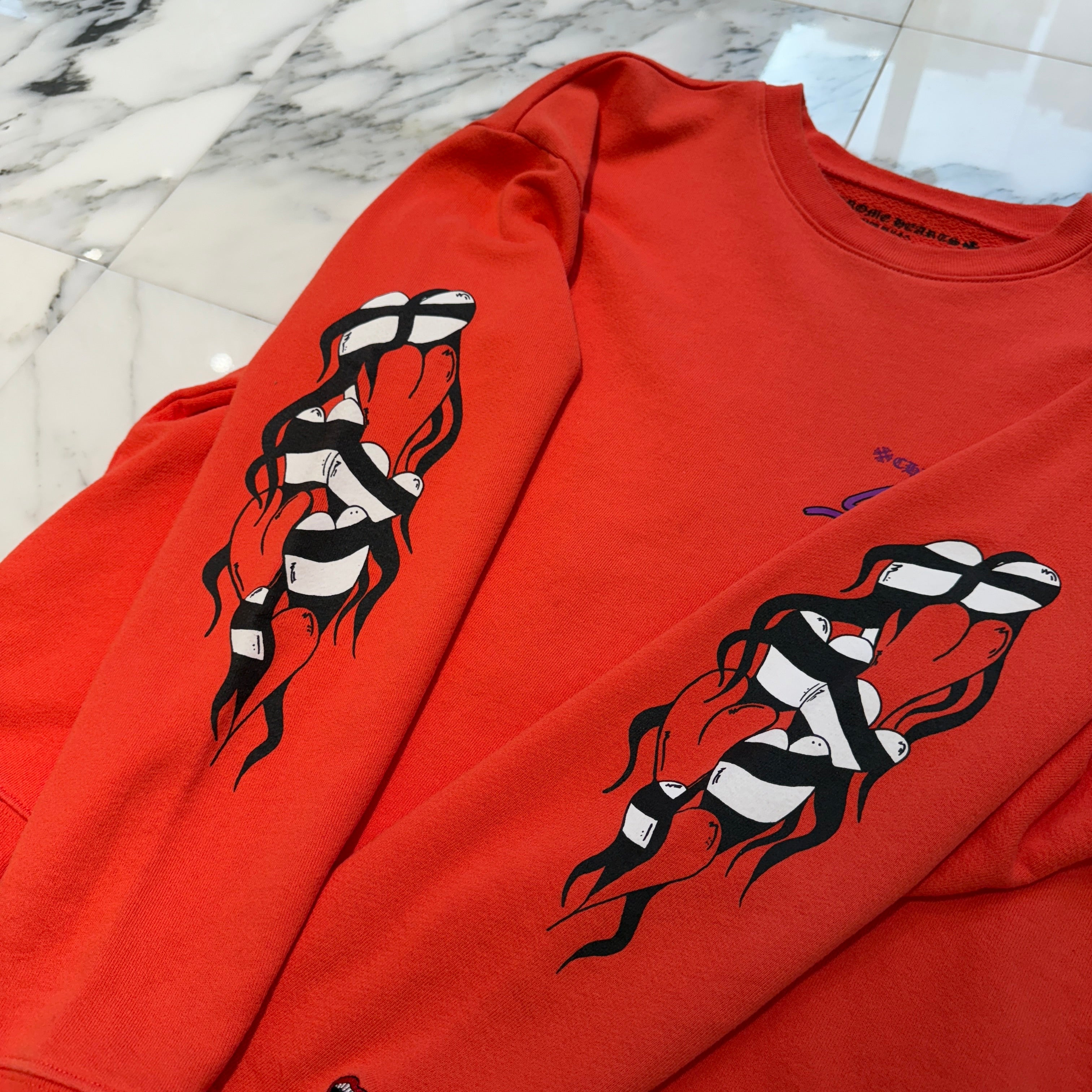 CHROME HEARTS × MATTY BOY 2023SS Sadistic Lipstick Sweatshirt Size L クロムハーツ × マッティボーイ サディスティックリップスティック クルーネックスウェットシャツ サイズL