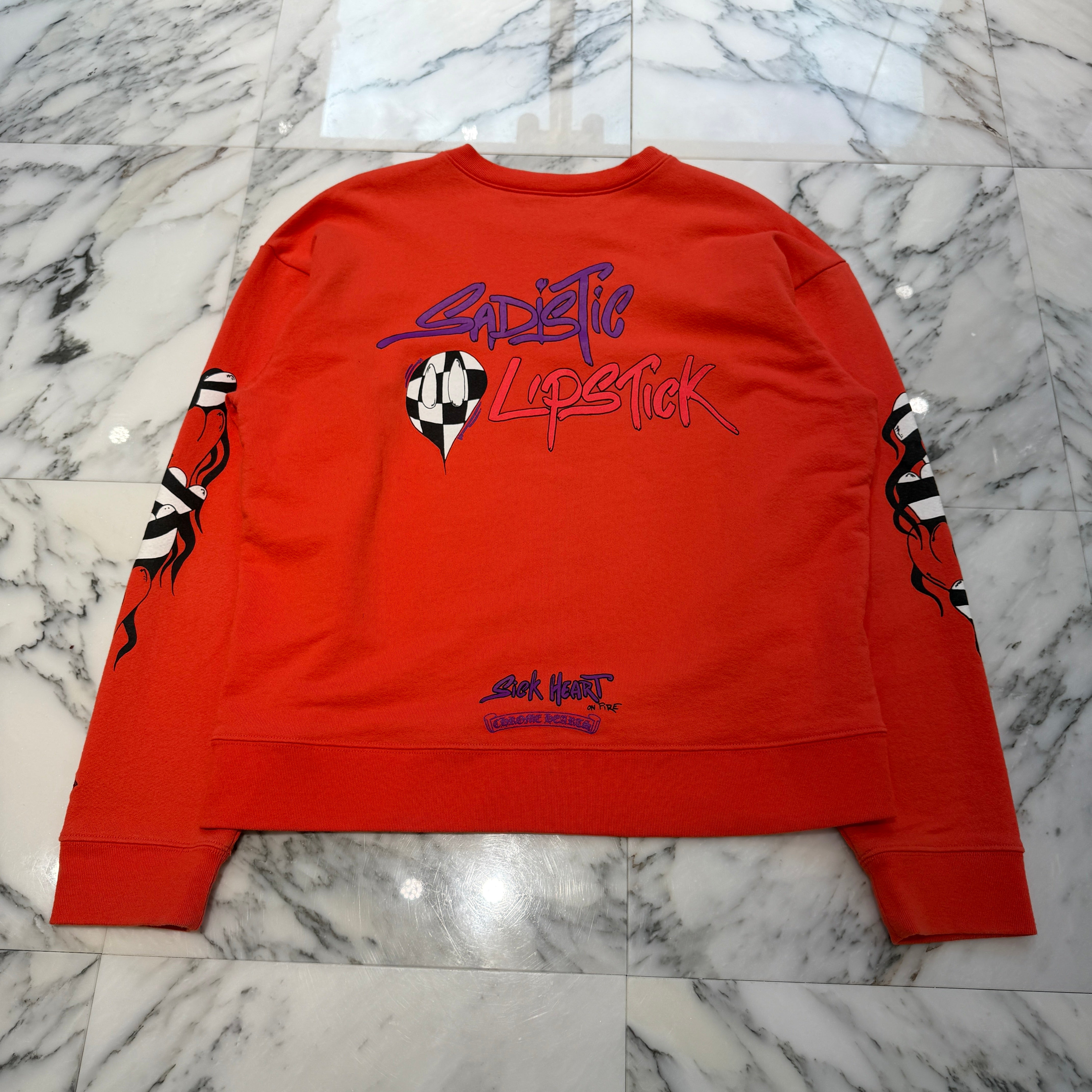 CHROME HEARTS × MATTY BOY 2023SS Sadistic Lipstick Sweatshirt Size L クロムハーツ × マッティボーイ サディスティックリップスティック クルーネックスウェットシャツ サイズL