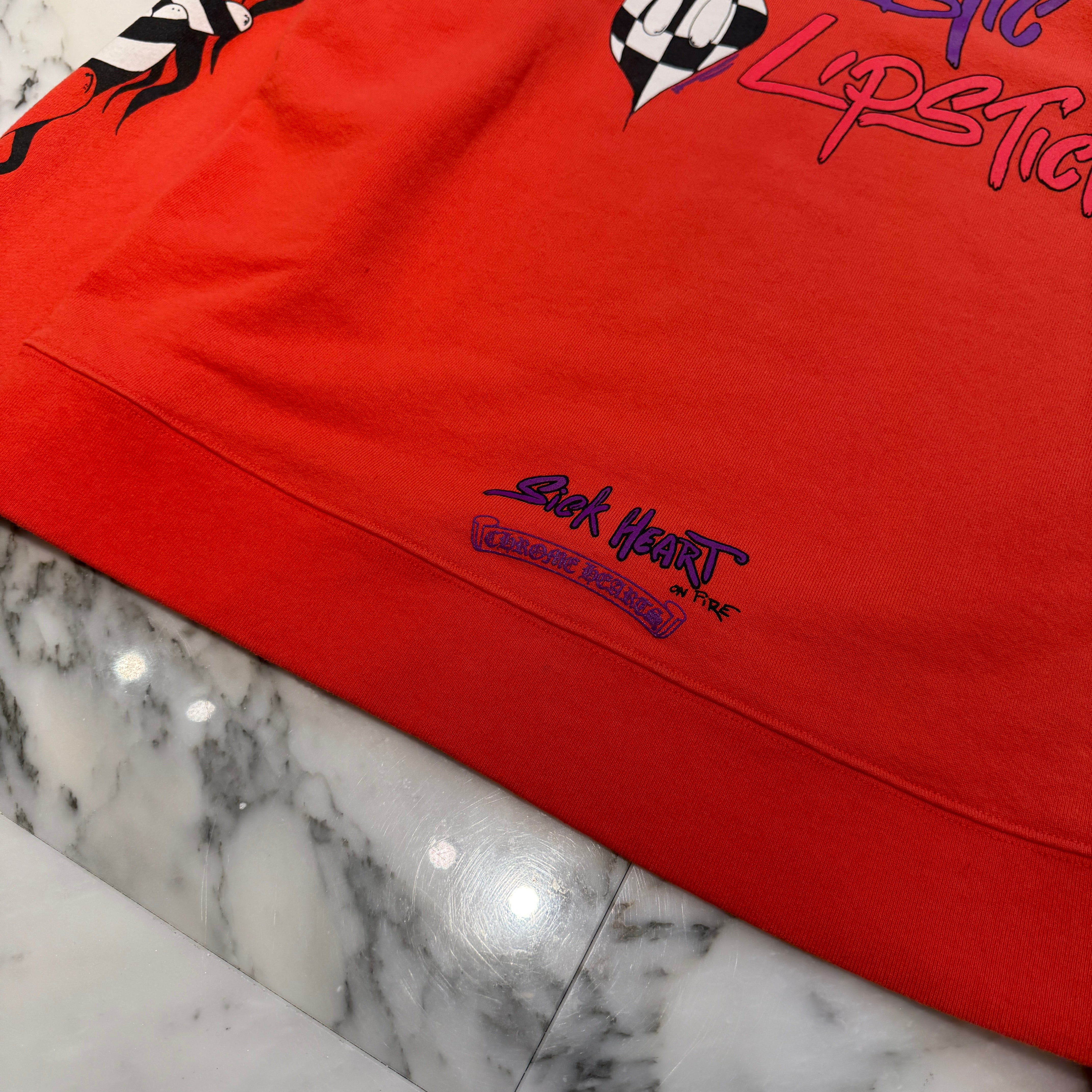 CHROME HEARTS × MATTY BOY 2023SS Sadistic Lipstick Sweatshirt Size L クロムハーツ × マッティボーイ サディスティックリップスティック クルーネックスウェットシャツ サイズL