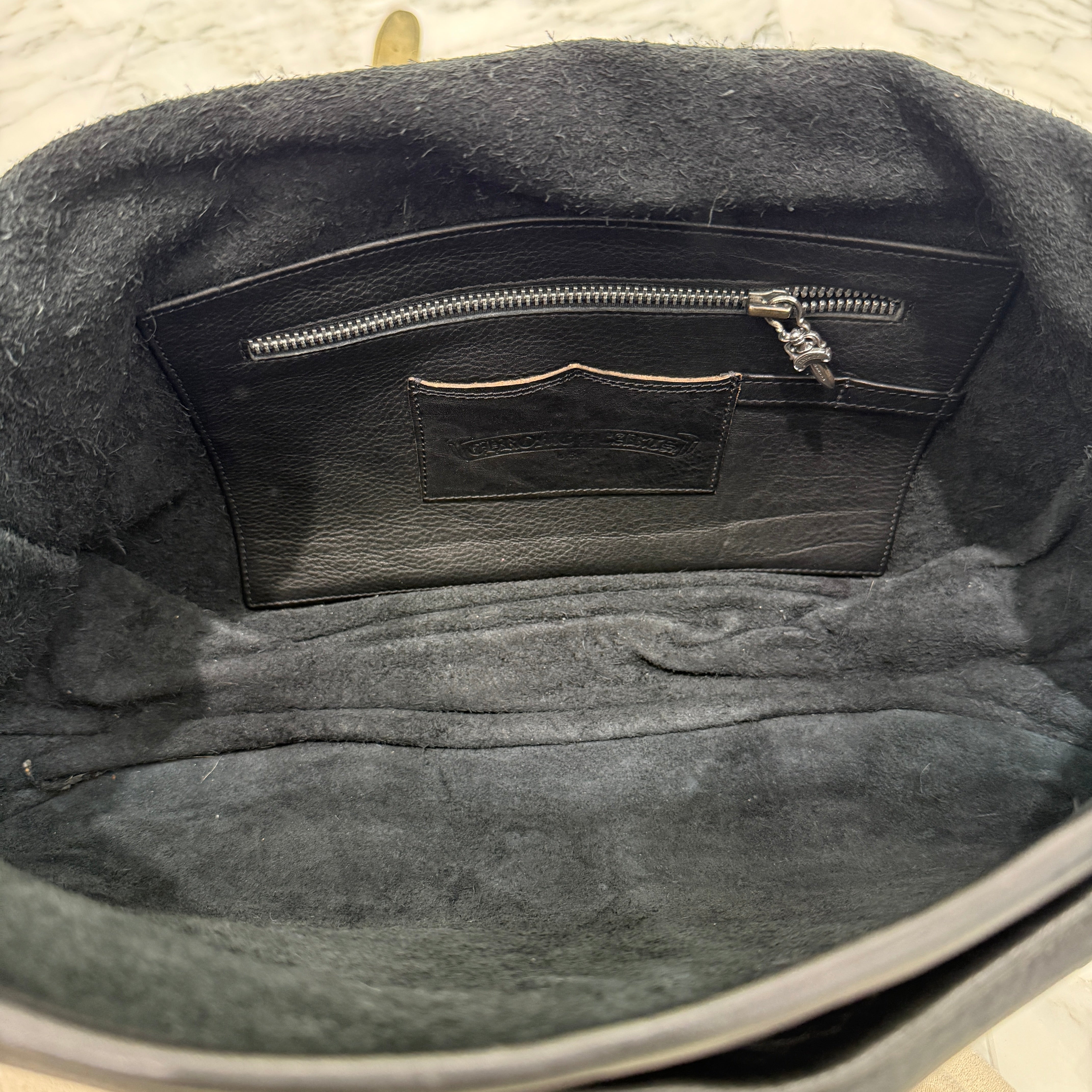 CHROME HEARTS Gunslinger Messenger Leather Shoulder Bag クロムハーツ ガンスリンガー メッセンジャー レザー ショルダーバッグ