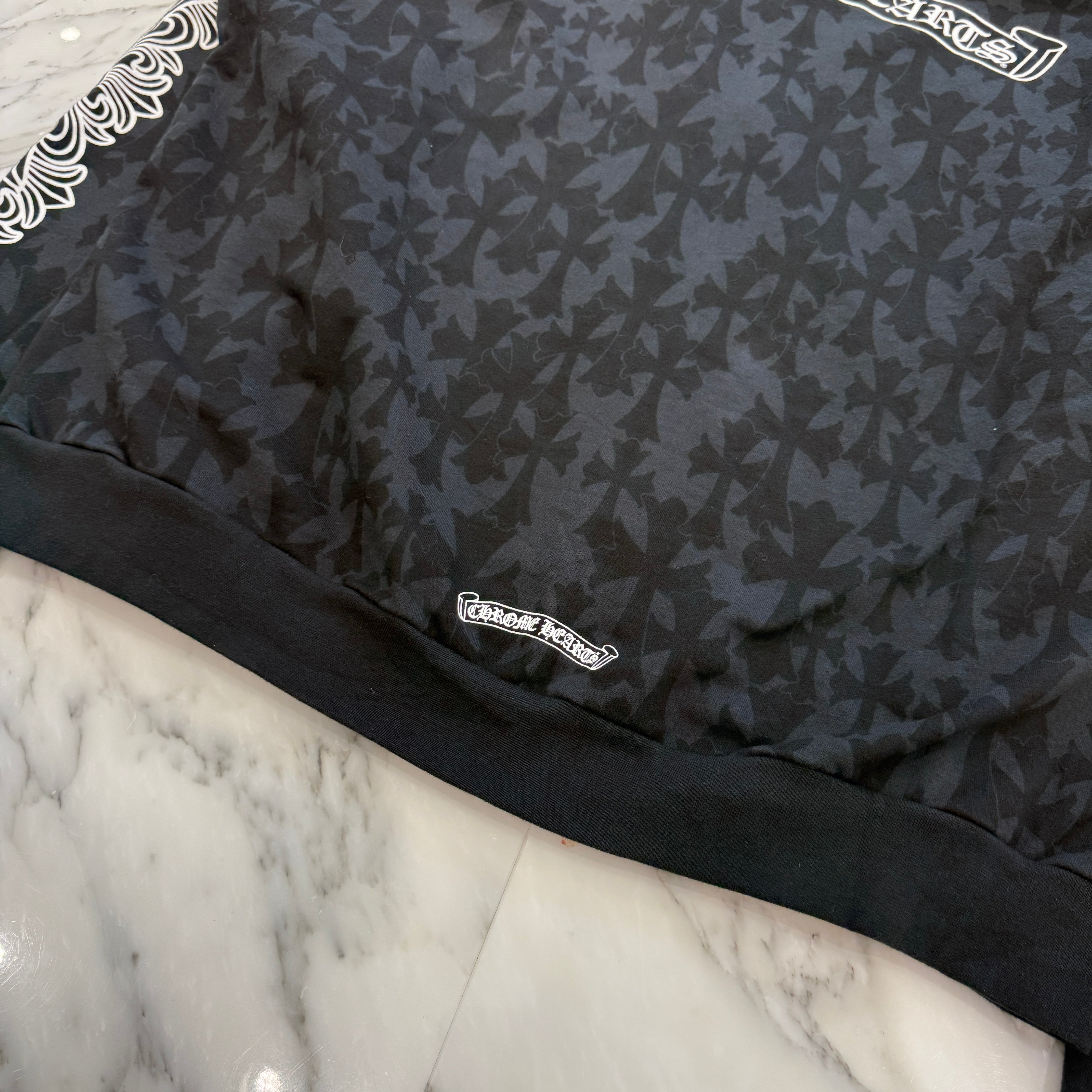 CHROME HEARTS 2024SS Graveyard Cemetery Cross Zip Up Hoodie Size XL クロムハーツ グレイブヤード セメタリークロス ジップアップ フーディ 総柄 サイズXL