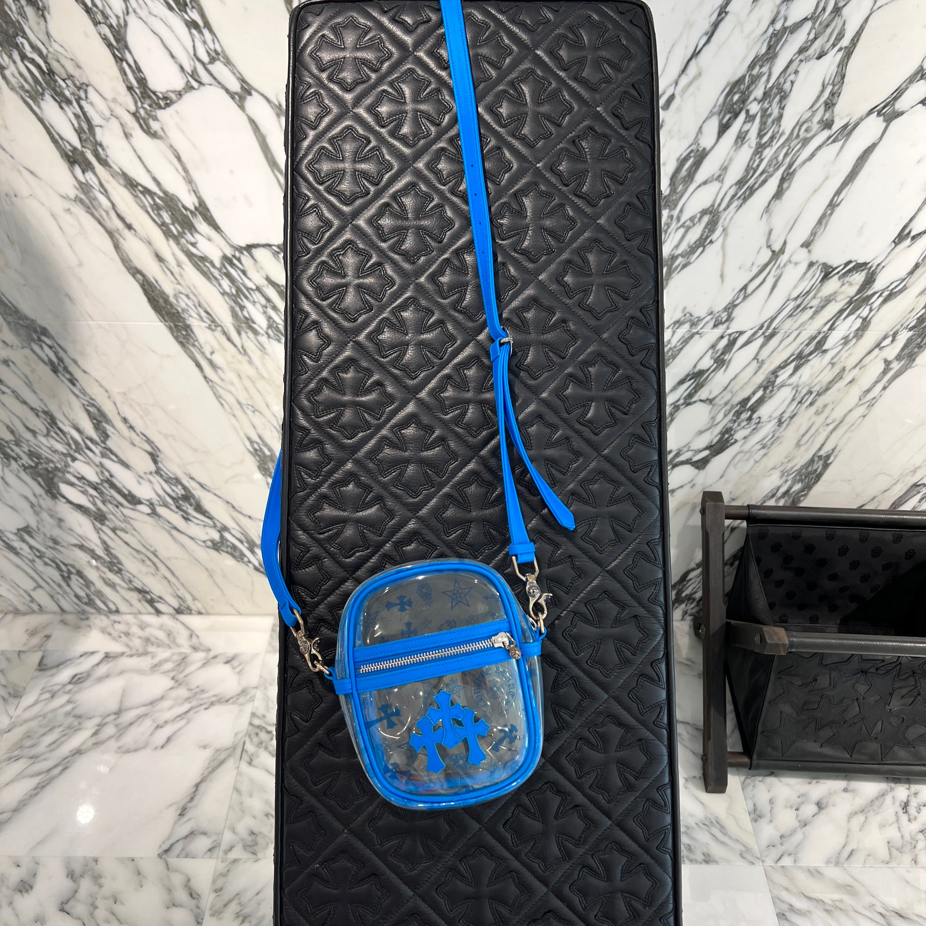 CHROME HEARTS TAKAMINI PVC 3 Cemetery Cross Patch Leather Shoulder Bag クロムハーツ タカミニ PVC 3セメタリークロスパッチ レザーショルダーバッグ