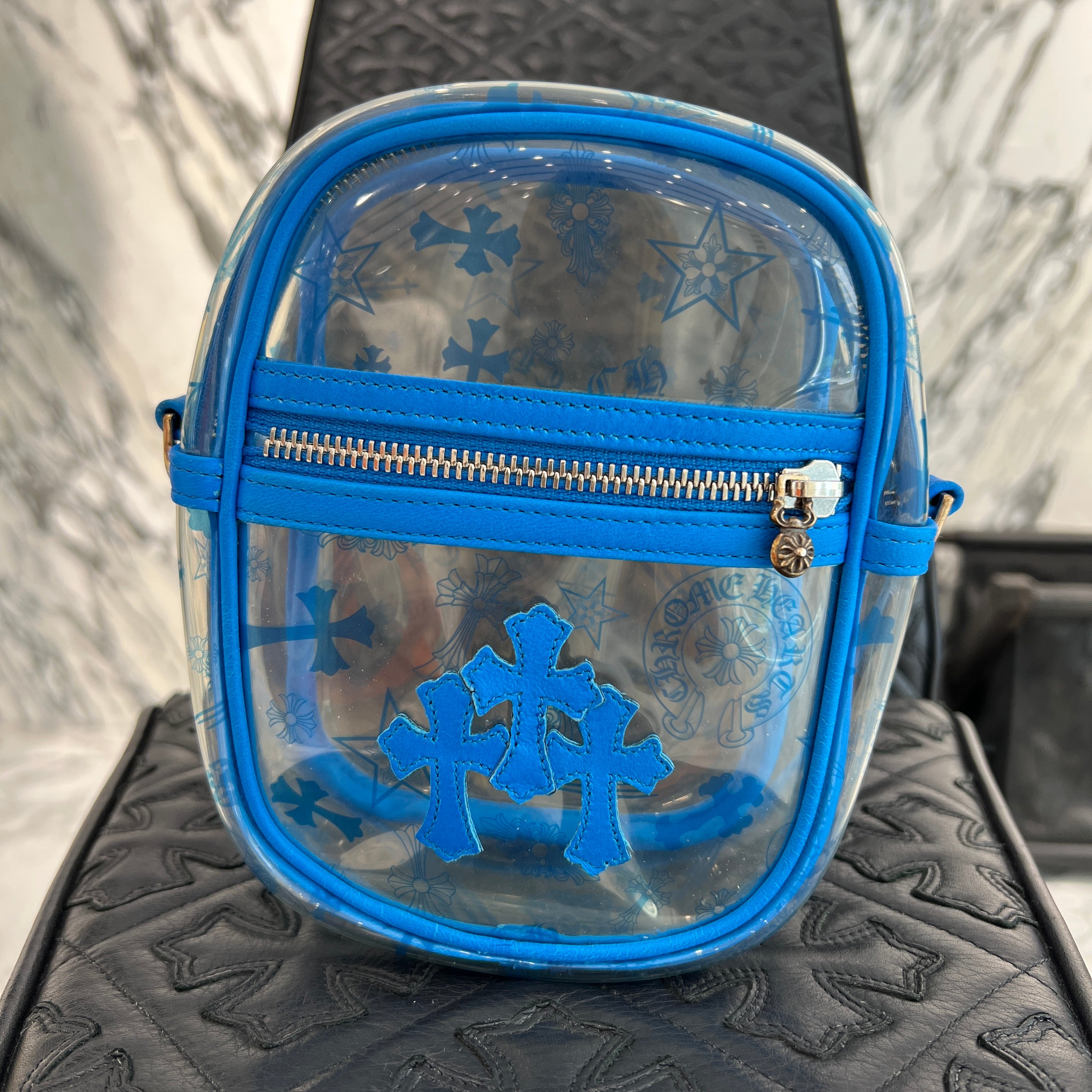 CHROME HEARTS TAKAMINI PVC 3 Cemetery Cross Patch Leather Shoulder Bag クロムハーツ タカミニ PVC 3セメタリークロスパッチ レザーショルダーバッグ