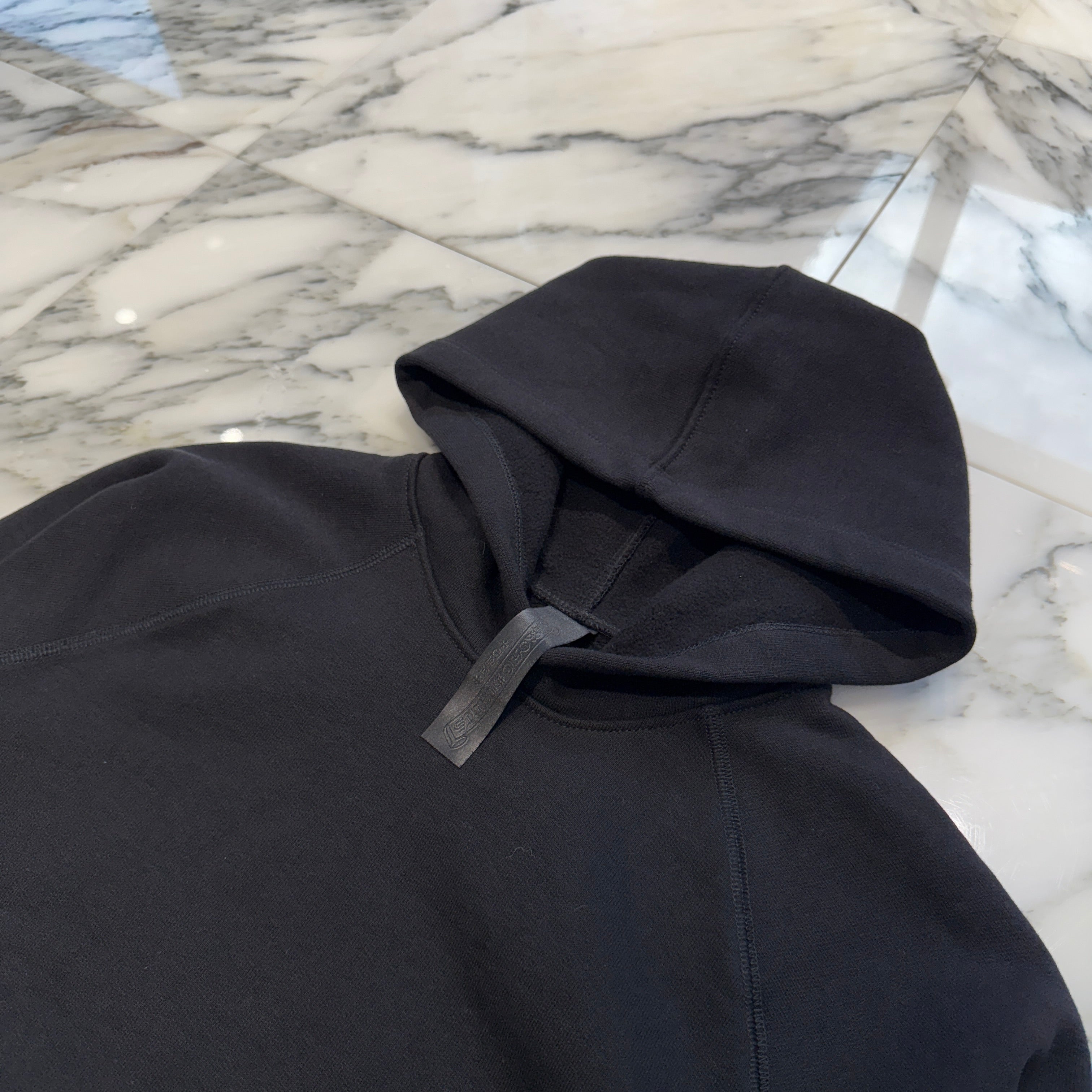 CHROME HEARTS Y NOT Cemetery Cross Leather Patch Pullover Hoodie Size S クロムハーツ ワイノット セメタリークロスレザーパッチ プルオーバー フーディー サイズS