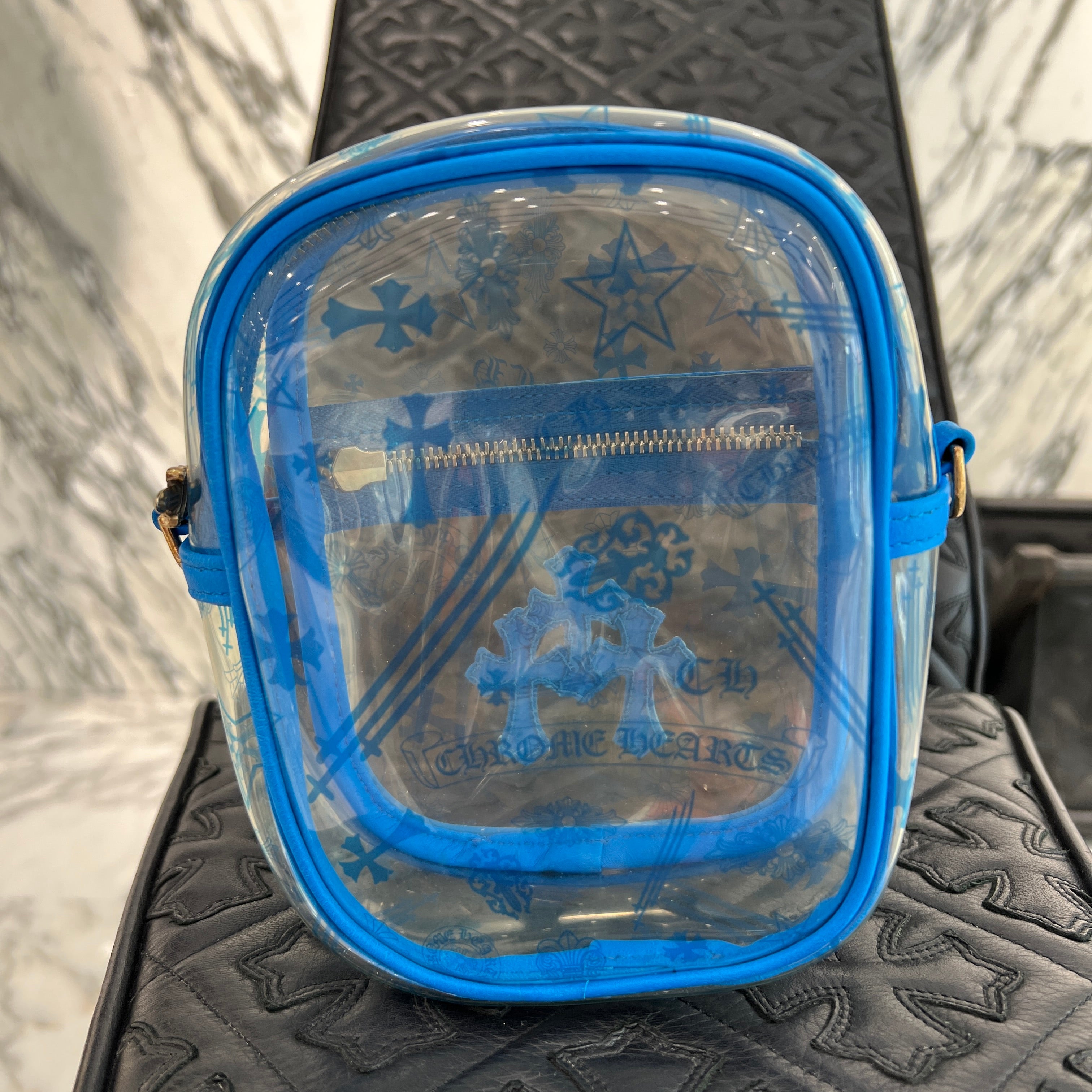 CHROME HEARTS TAKAMINI PVC 3 Cemetery Cross Patch Leather Shoulder Bag クロムハーツ タカミニ PVC 3セメタリークロスパッチ レザーショルダーバッグ