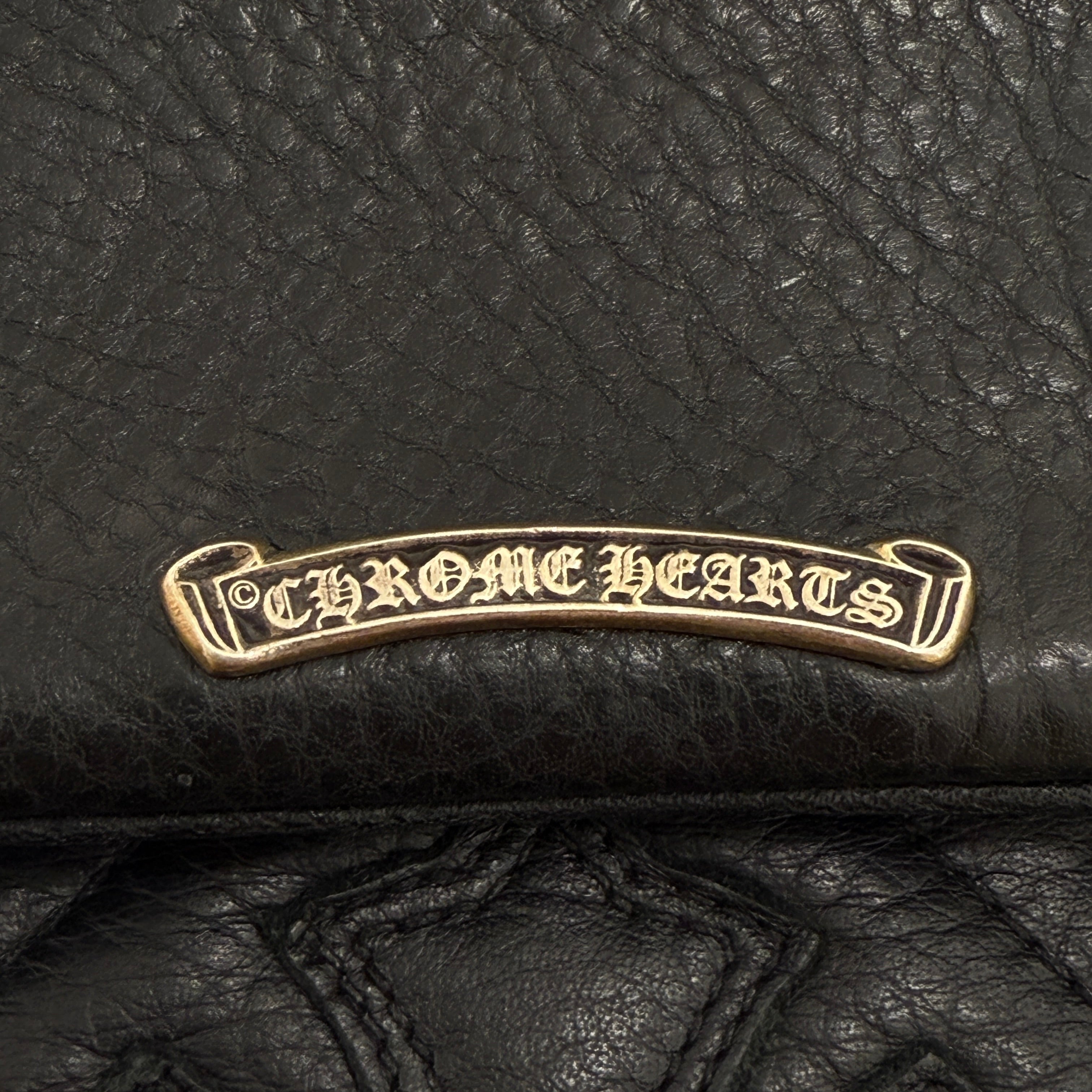 CHROME HEARTS Cross Leather Patch Zipper Change Purse Wallet クロムハーツ クロスレザーパッチ ジッパー チェンジパース ウォレット