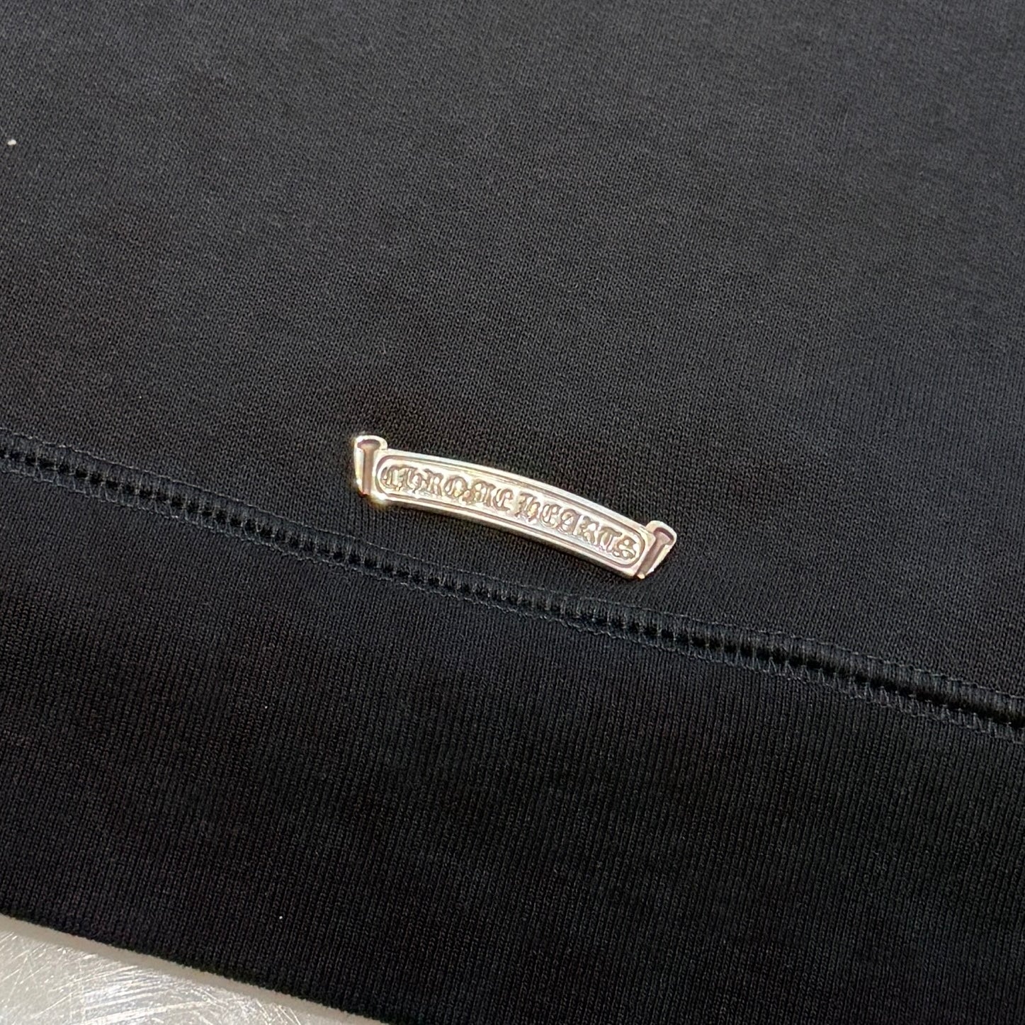 CHROME HEARTS Y NOT Cemetery Cross Leather Patch Pullover Hoodie Size S クロムハーツ ワイノット セメタリークロスレザーパッチ プルオーバー フーディー サイズS