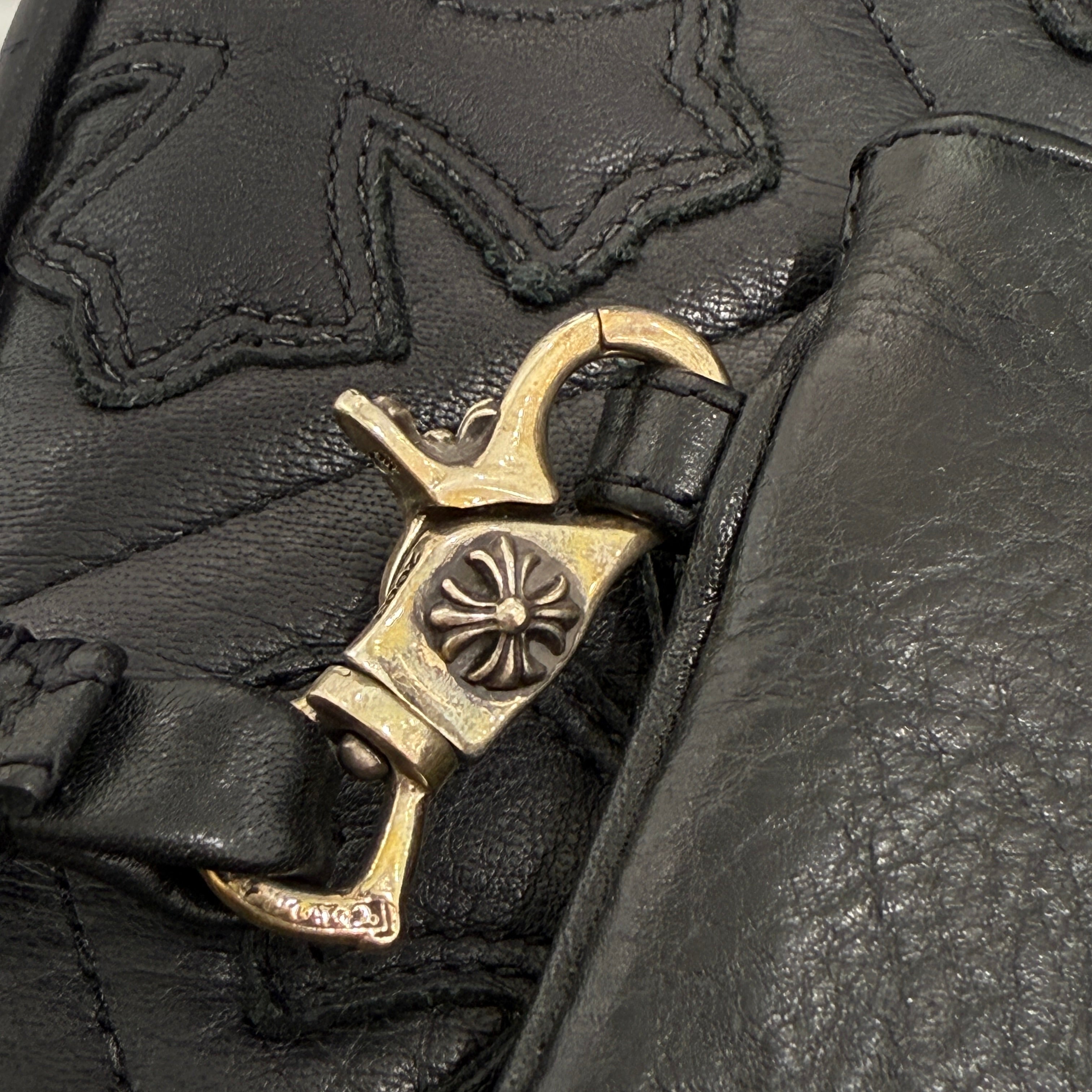 CHROME HEARTS Cross Leather Patch Zipper Change Purse Wallet クロムハーツ クロスレザーパッチ ジッパー チェンジパース ウォレット