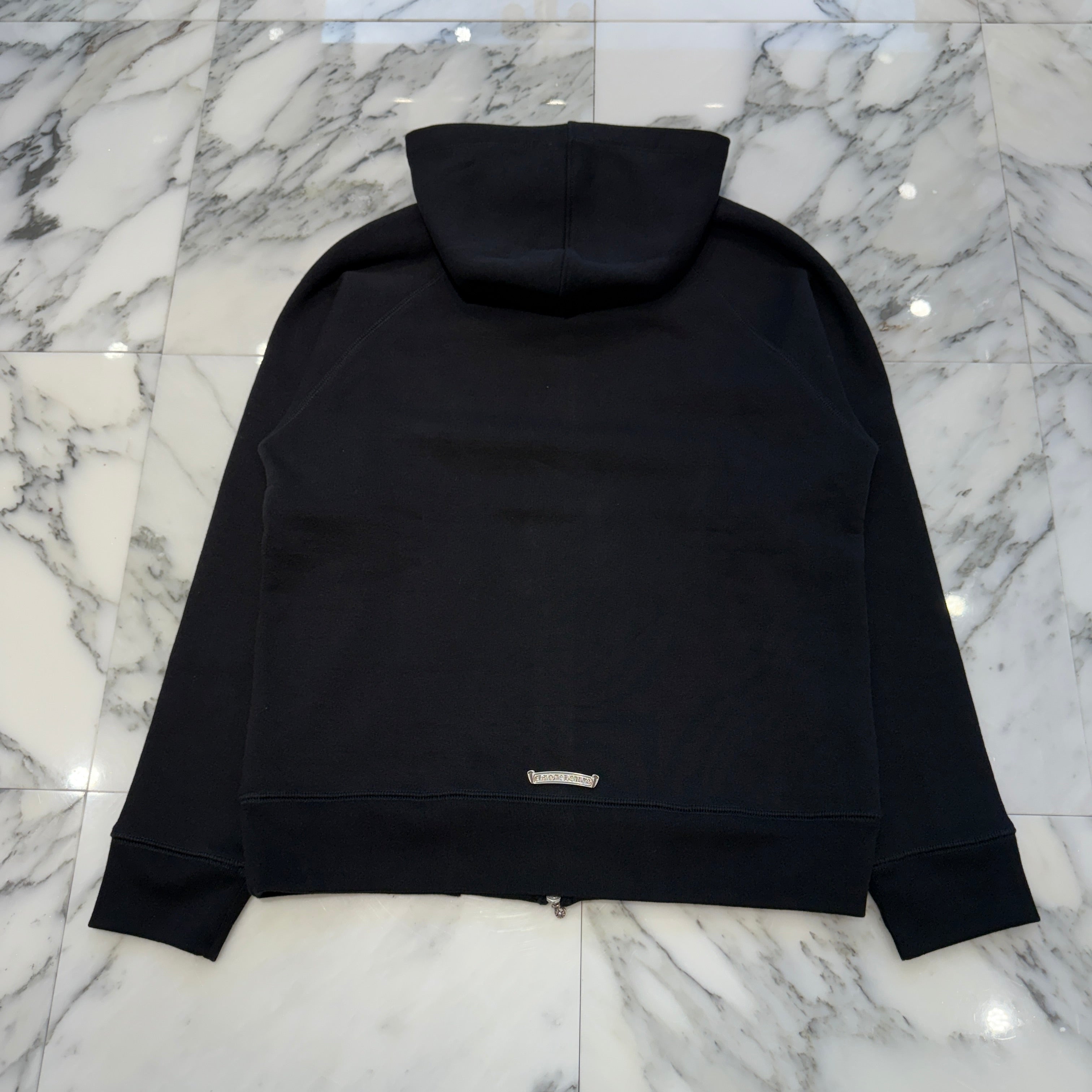 CHROME HEARTS Y NOT Cemetery Cross Leather Patch Zip Up Hoodie Size S クロムハーツ ワイノット セメタリークロスレザーパッチ ジップアップ フーディー サイズS