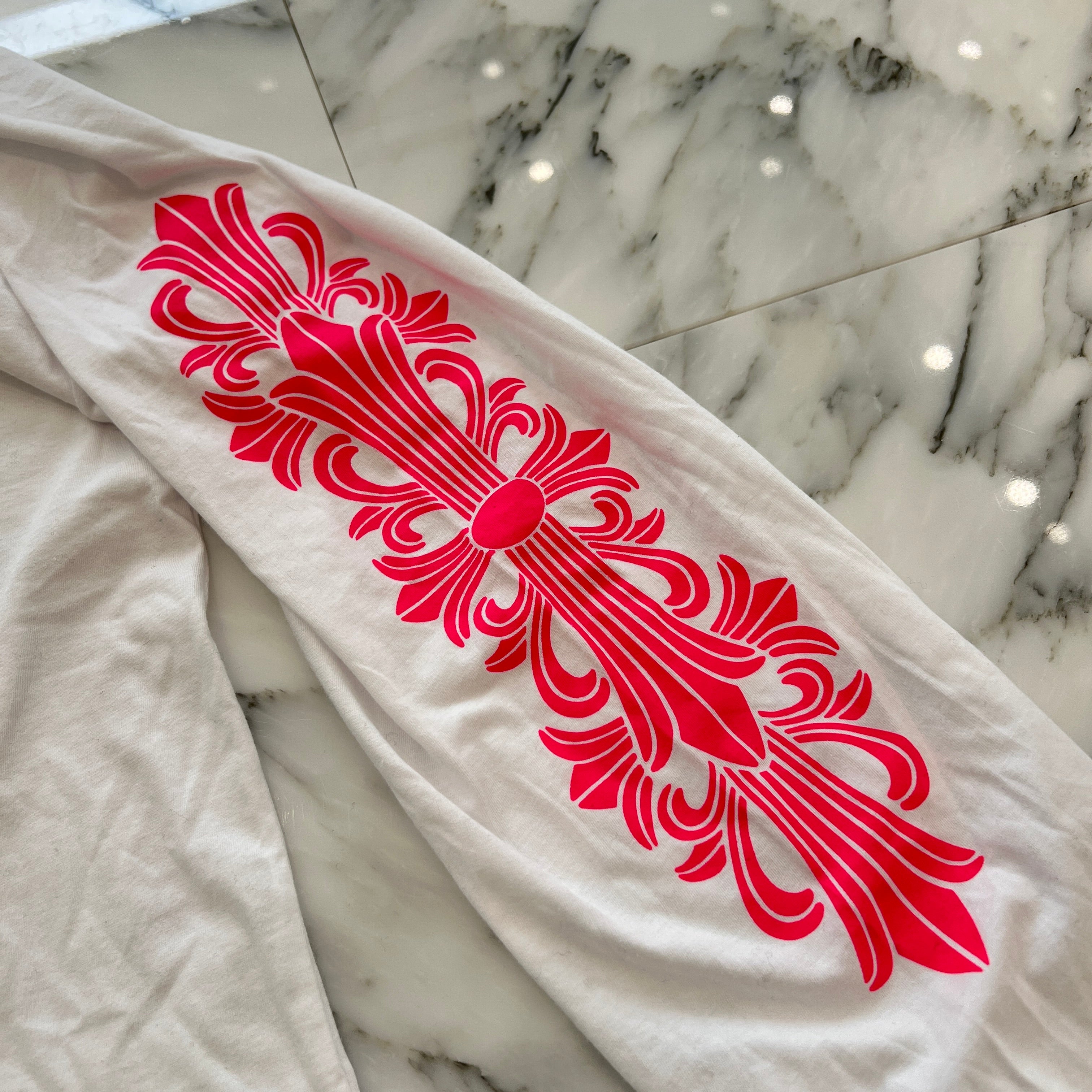 CHROME HEARTS 2025SS Floral Cross Horseshoe Long Sleeve Tee Size XXL クロムハーツ フローラルクロス ホースシュー ロングスリーブTシャツ サイズXXL