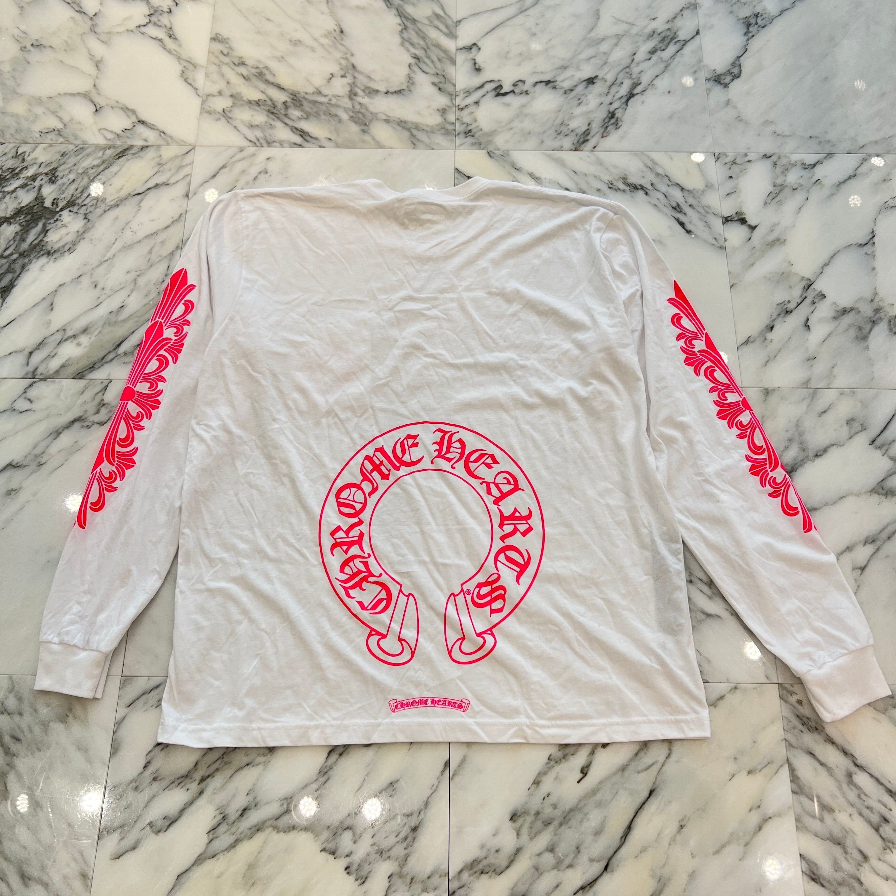 CHROME HEARTS 2025SS Floral Cross Horseshoe Long Sleeve Tee Size XXL クロムハーツ フローラルクロス ホースシュー ロングスリーブTシャツ サイズXXL