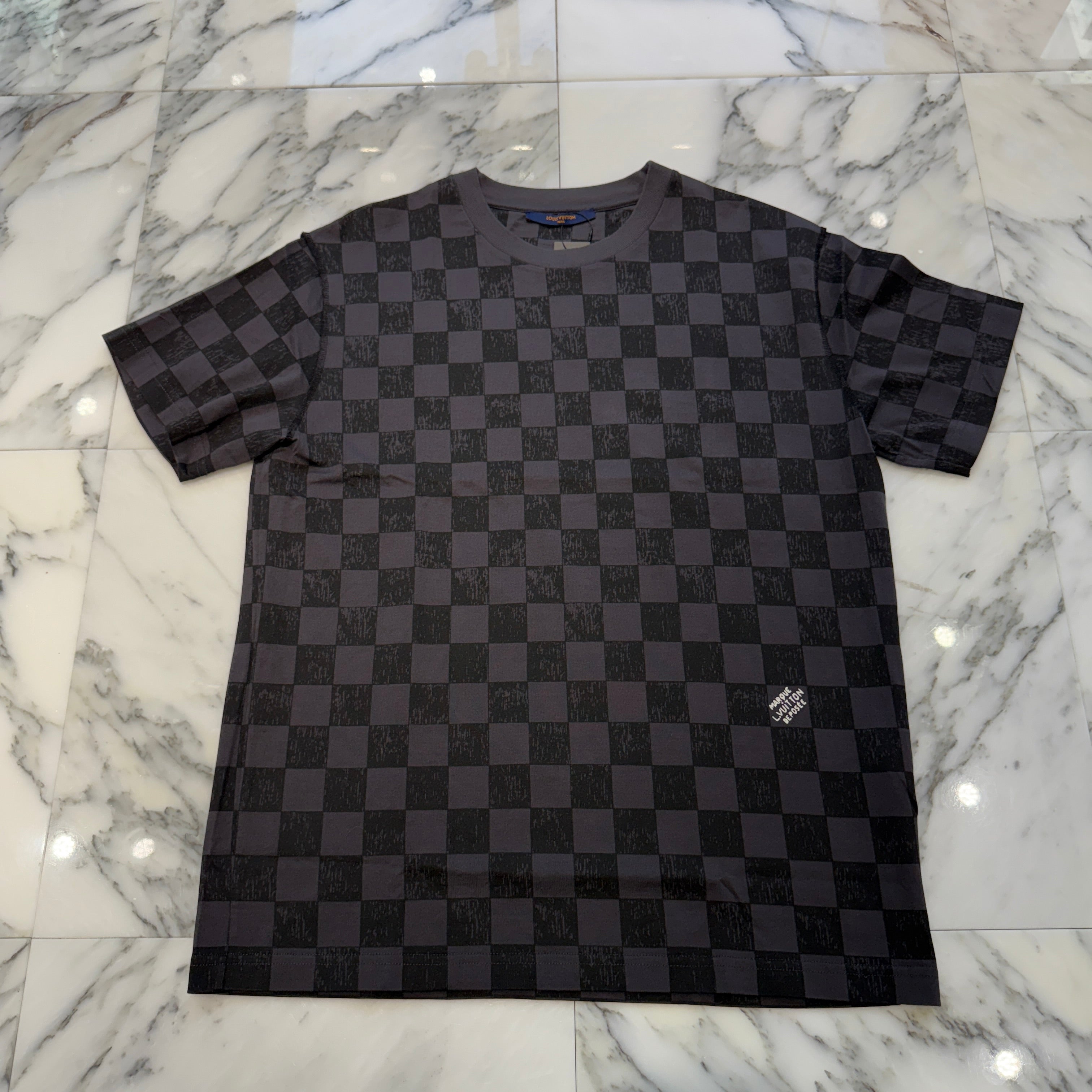 LOUIS VUITTON 2021AW Damier Print Short Sleeved Tee HLY32W Size L ルイヴィトン ダミエ プリント ショートスリーブTシャツ サイズL