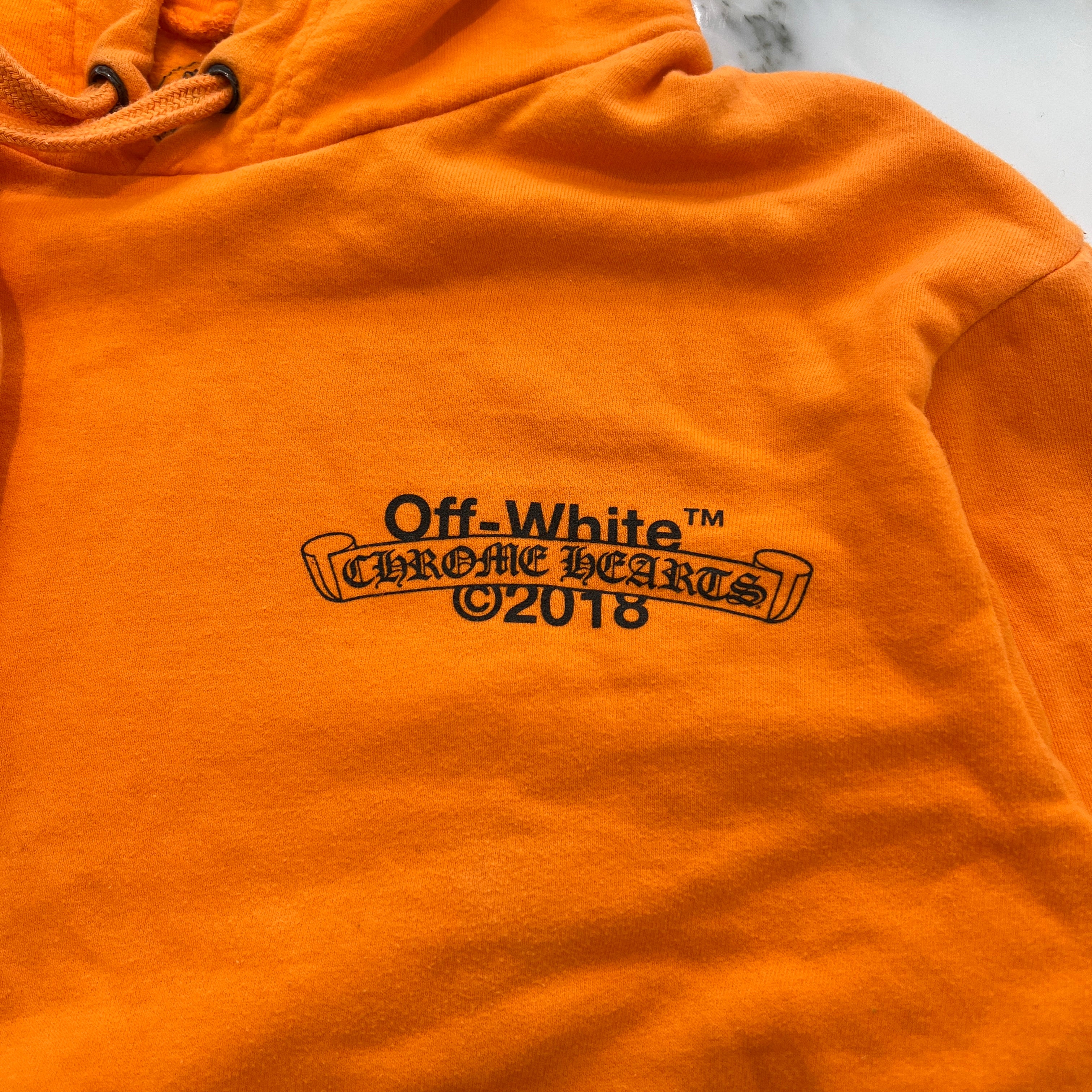 CHROME HEARTS × OFF-WHITE 2018SS Pullover Hoodie Size L クロムハーツ × オフホワイト プルオーバーフーディ サイズL