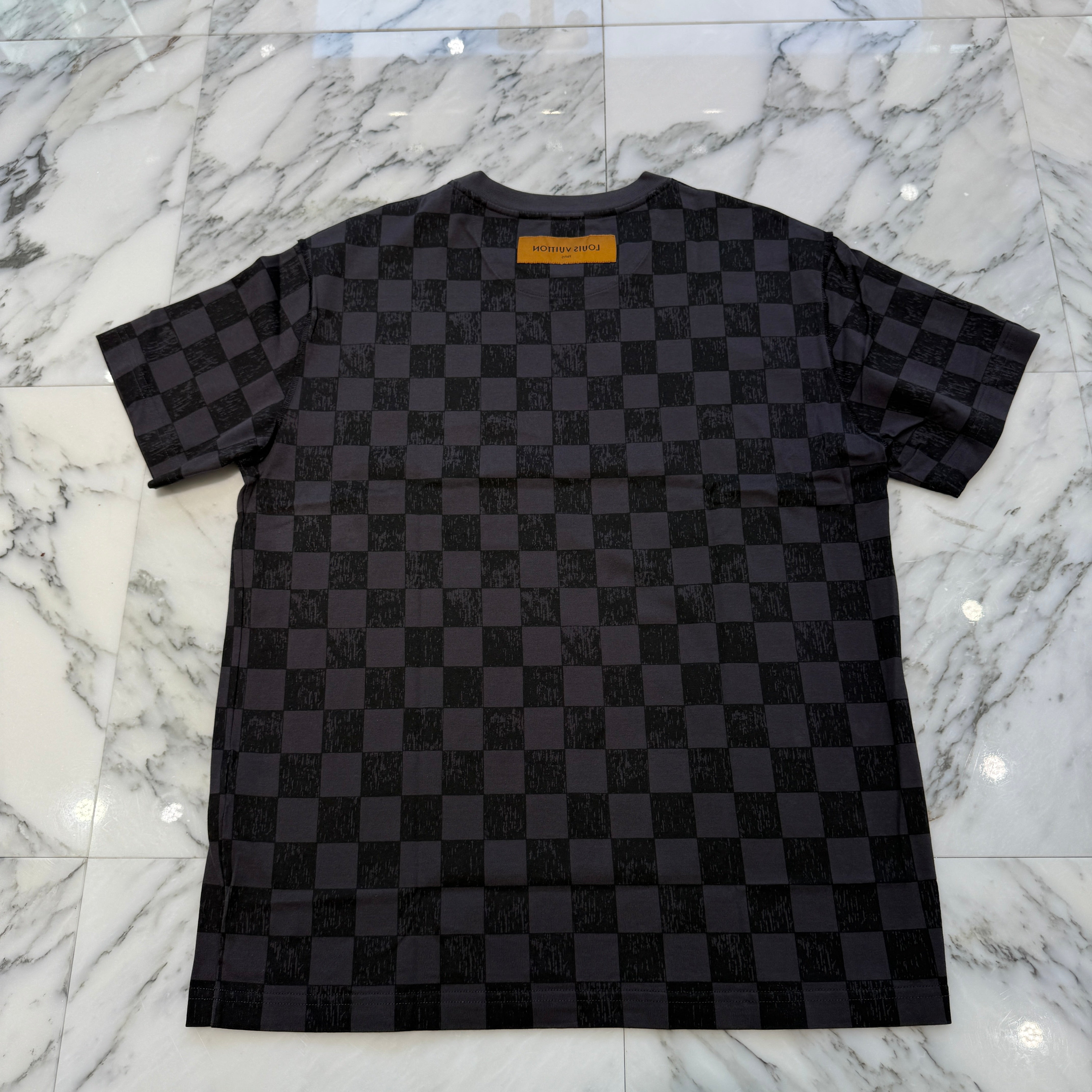 LOUIS VUITTON 2021AW Damier Print Short Sleeved Tee HLY32W Size L ルイヴィトン ダミエ プリント ショートスリーブTシャツ サイズL