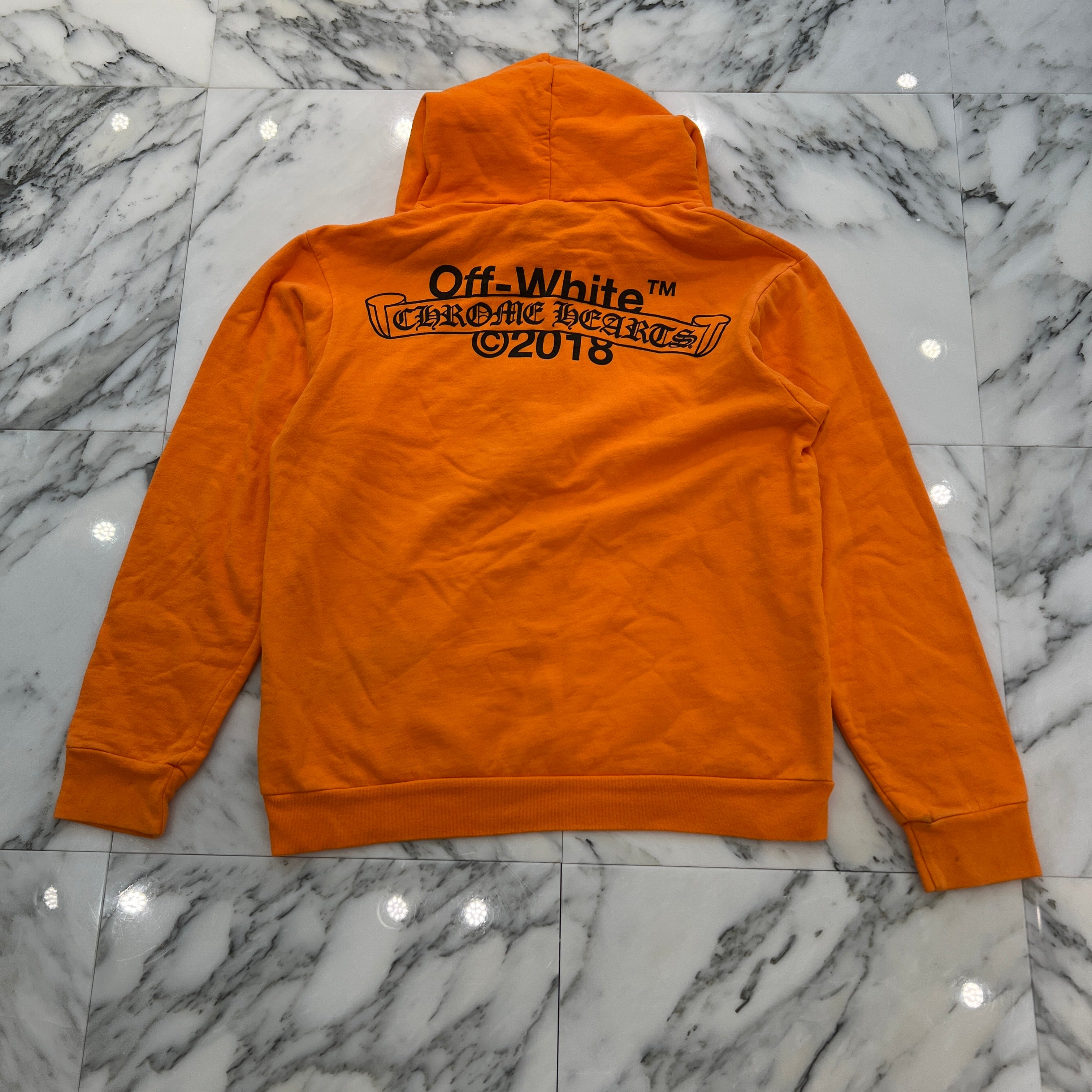 CHROME HEARTS × OFF-WHITE 2018SS Pullover Hoodie Size L クロムハーツ × オフホワイト プルオーバーフーディ サイズL