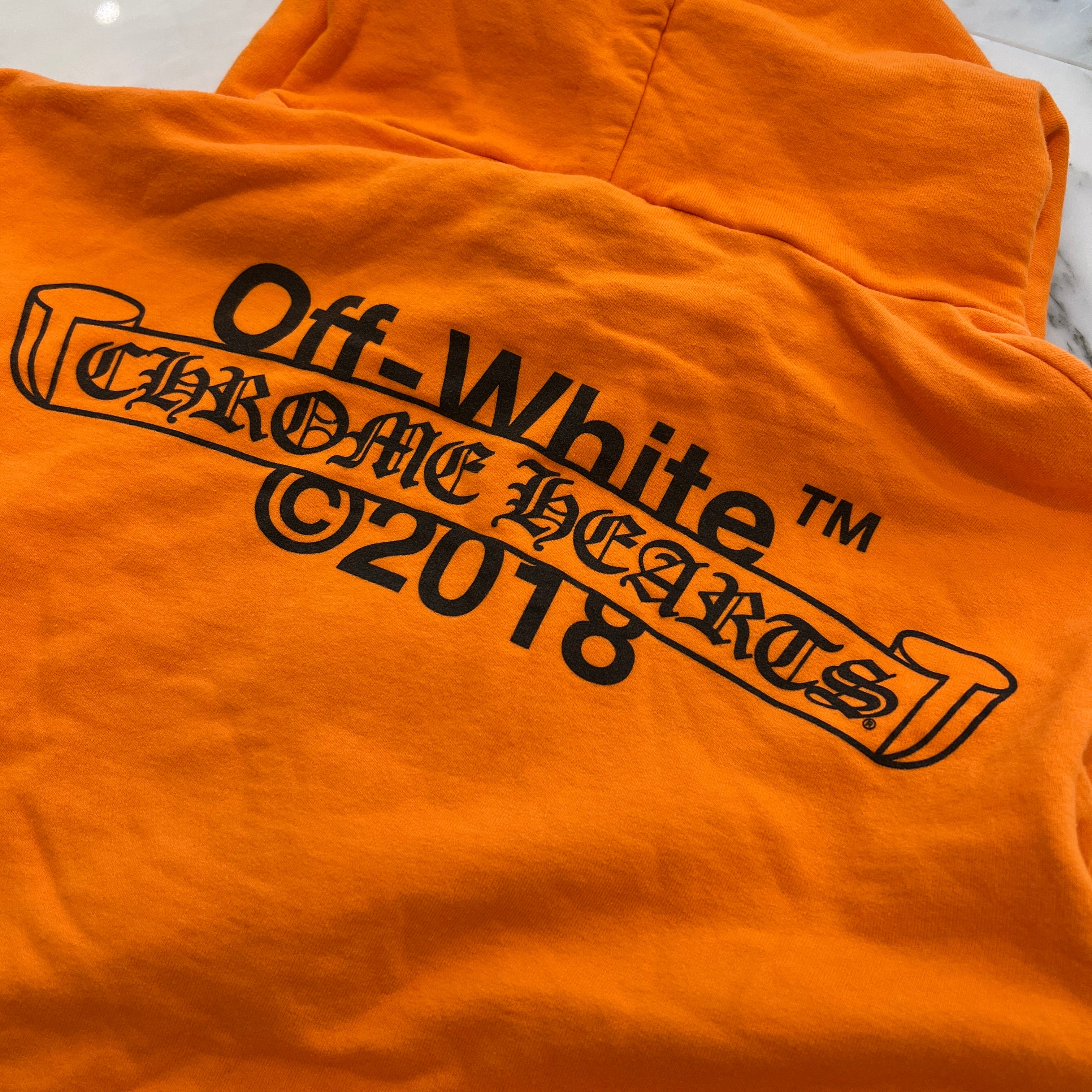 CHROME HEARTS × OFF-WHITE 2018SS Pullover Hoodie Size L クロムハーツ × オフホワイト プルオーバーフーディ サイズL