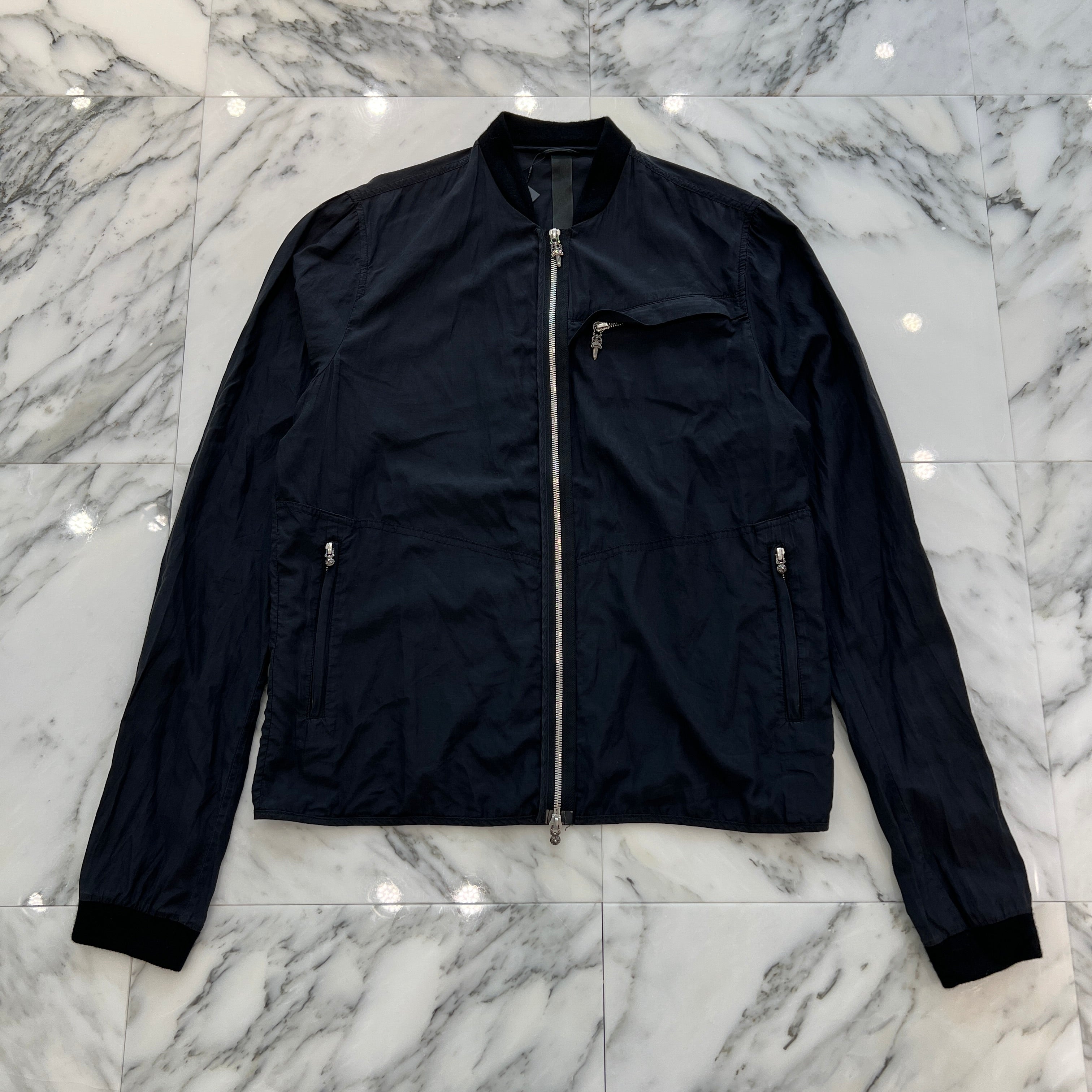 CHROME HEARTS YNOT Silk Blend Zip Up Blouson Size L クロムハーツ ワイノット シルクブレンド ジップアップブルゾン サイズL