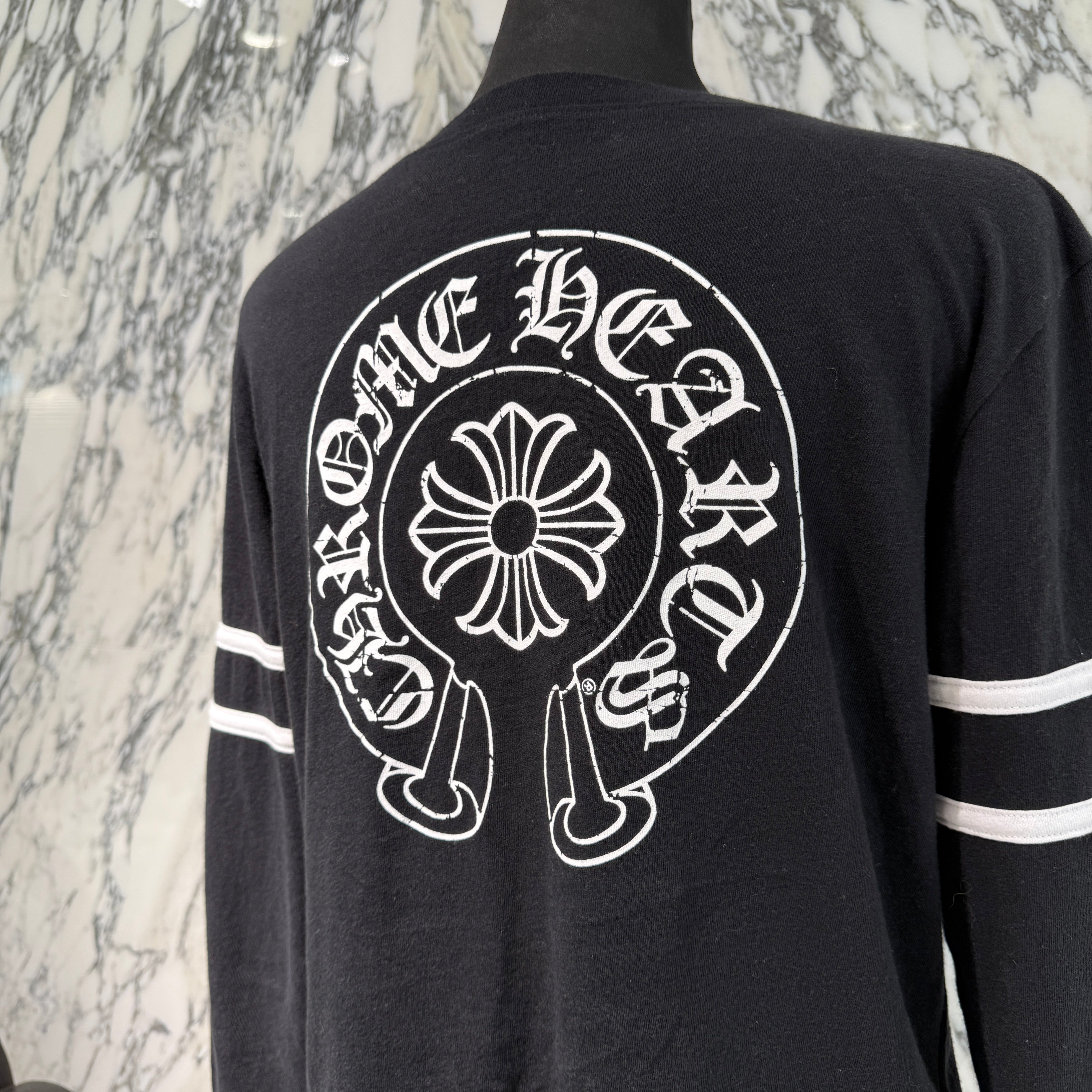 CHROME HEARTS 33 Horseshoe Crack Print Long Sleeve Tee Size M クロムハーツ 33 ホースシュー クラックプリント ロングスリーブＴシャツ サイズM