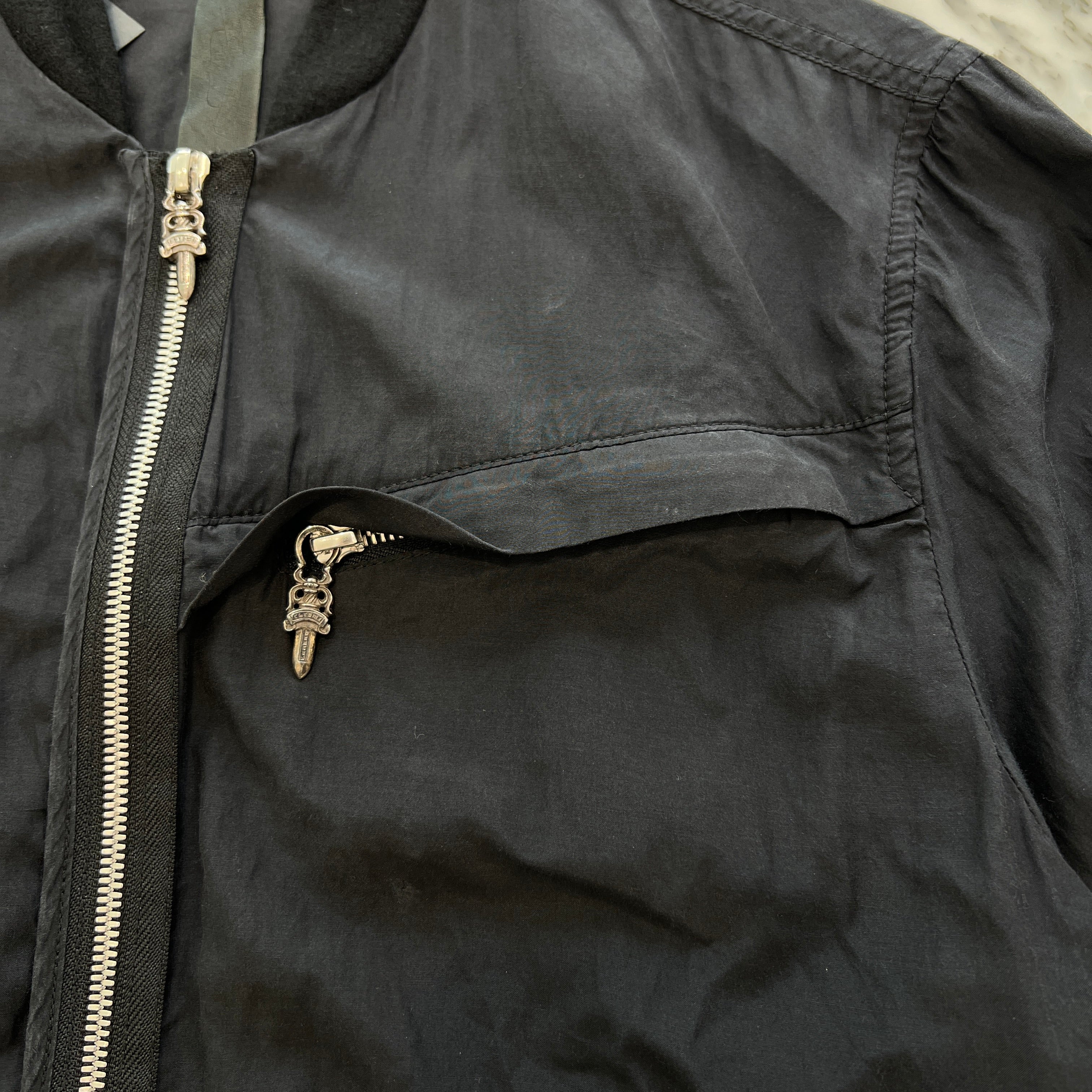 CHROME HEARTS YNOT Silk Blend Zip Up Blouson Size L クロムハーツ ワイノット シルクブレンド ジップアップブルゾン サイズL