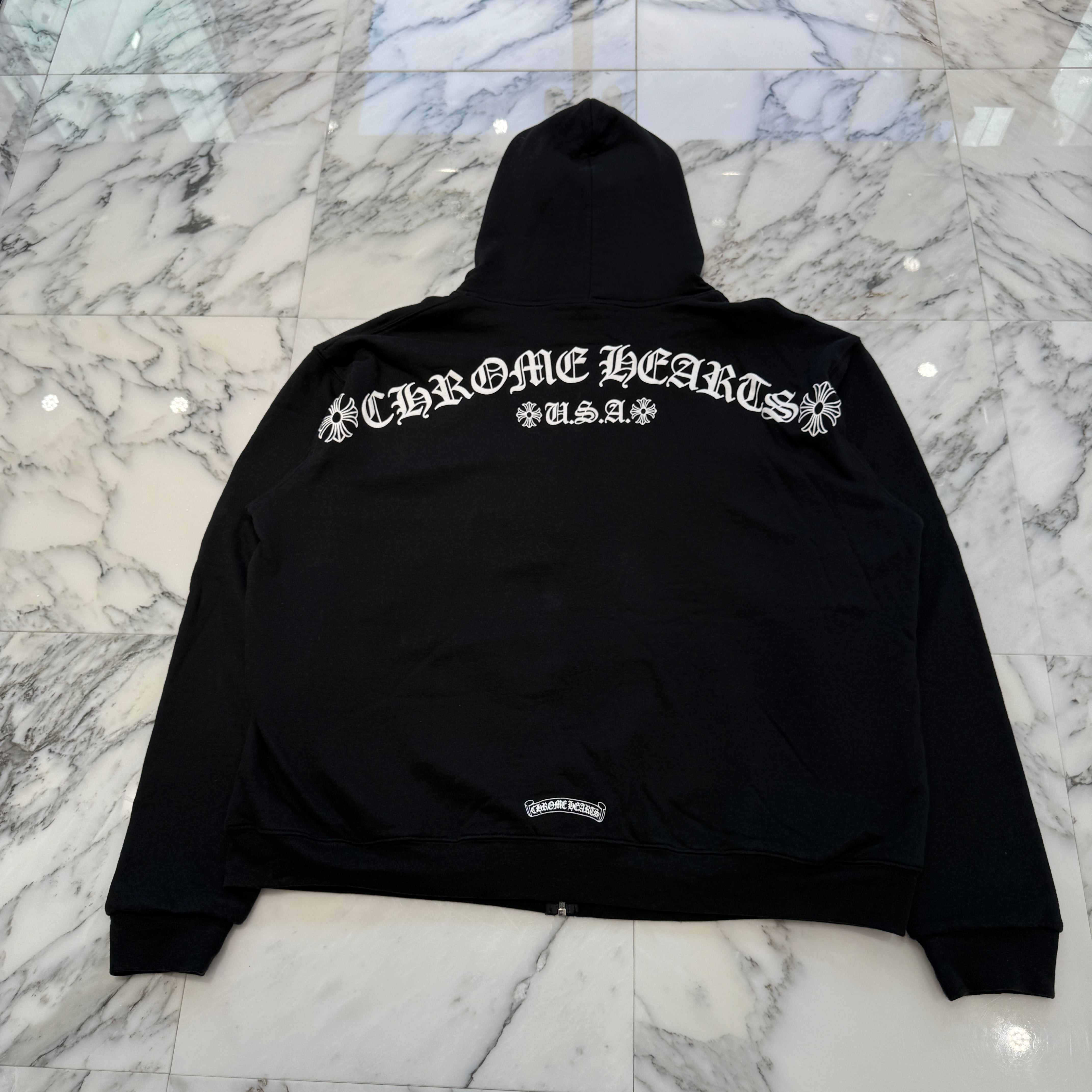 CHROME HEARTS Back Arch USA Logo Zip Up Hoodie Size L クロムハーツ バックアーチ USA ロゴ ジップアップフーディー サイズL