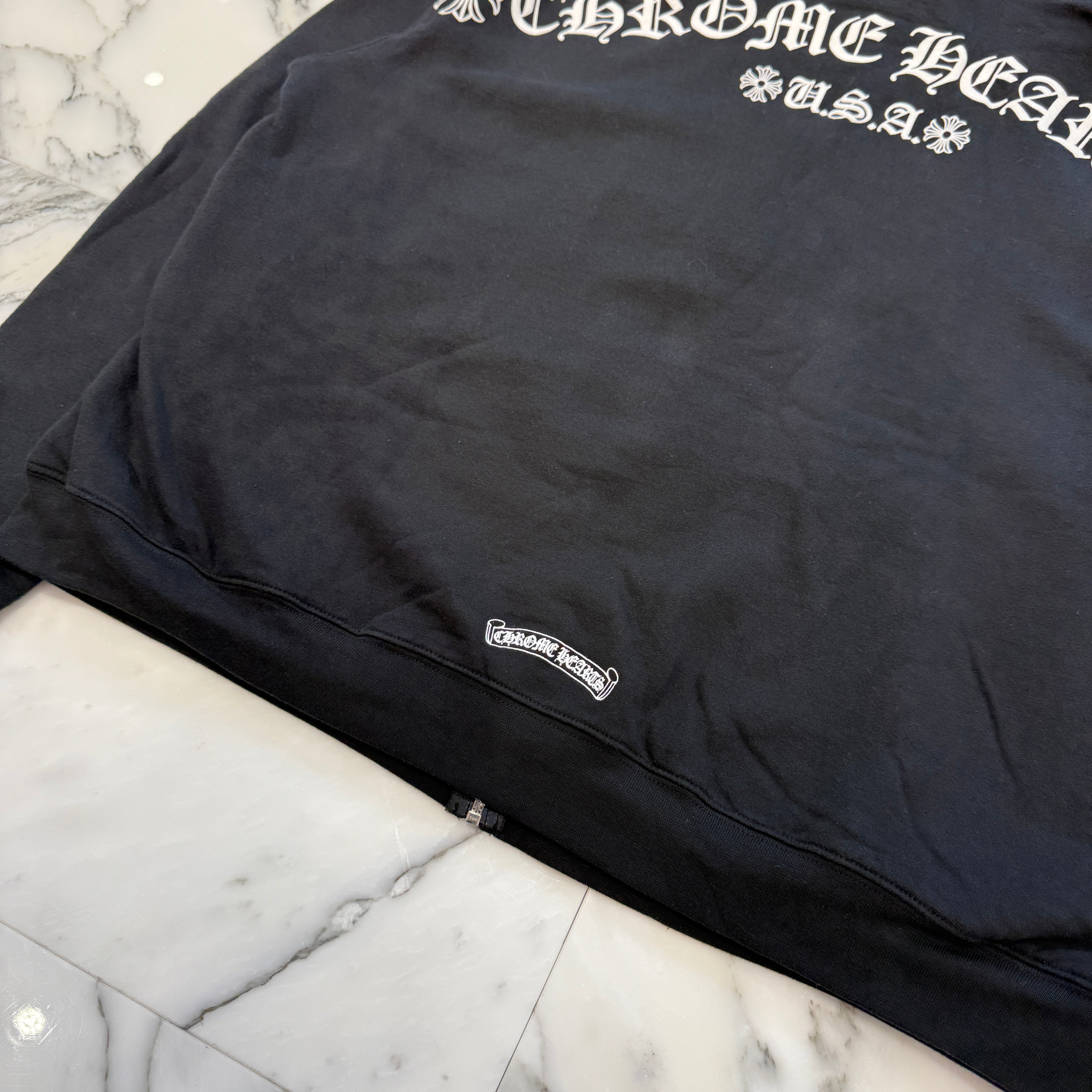 CHROME HEARTS Back Arch USA Logo Zip Up Hoodie Size L クロムハーツ バックアーチ USA ロゴ ジップアップフーディー サイズL