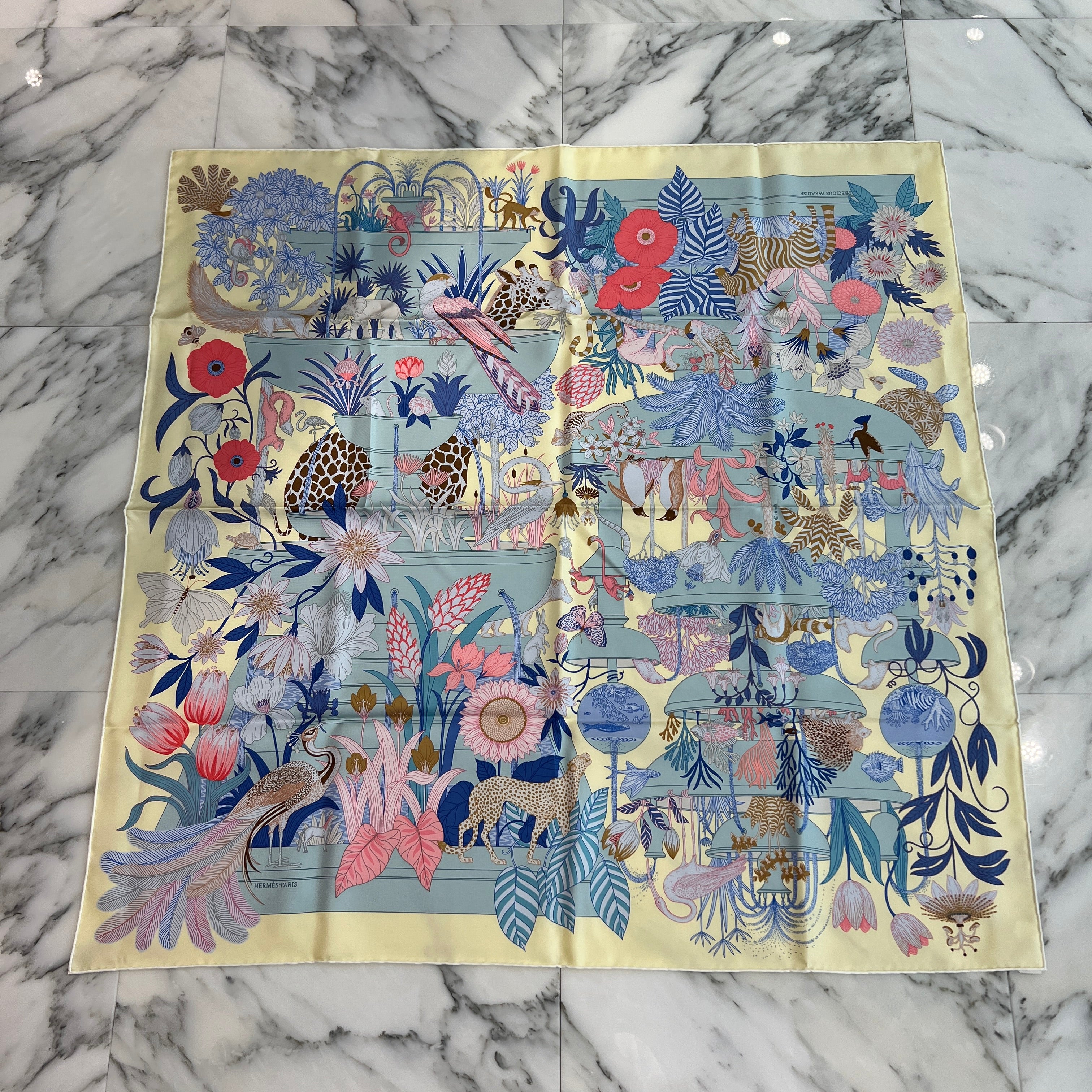 HERMES Kare 90 Precious Paradise Scarf エルメス カレ90 プレシャス・パラダイス スカーフ