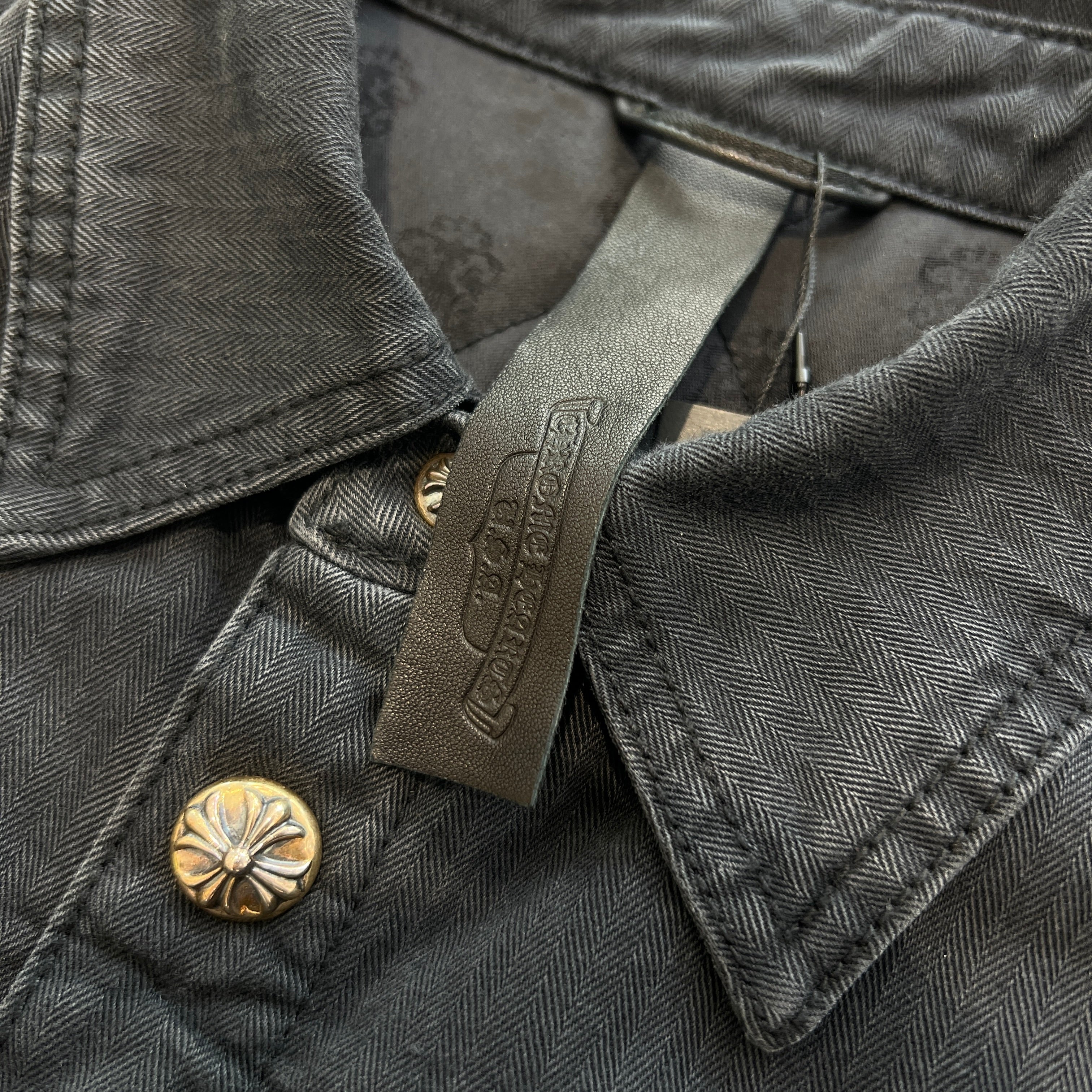 CHROME HEARTS Y NOT WORK DOG Herringbone Shirt Jacket Size M クロムハーツ ワイノット ワークドッグ ヘリンボーン シャツジャケット サイズM